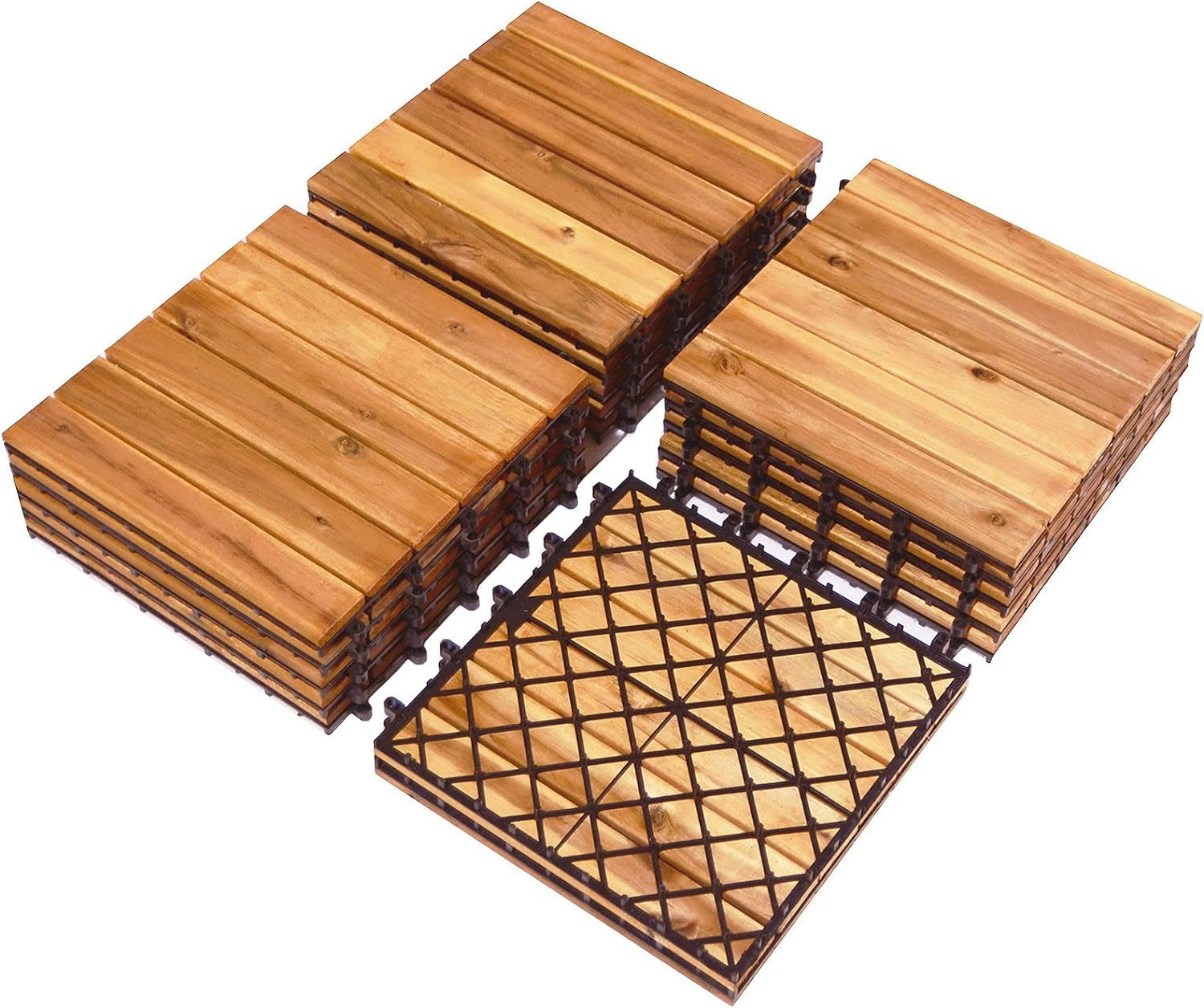 KOMFOTTEU Bodenfliese Outdoor, Natur, 27 Gartenfliesen mit Steckdesign