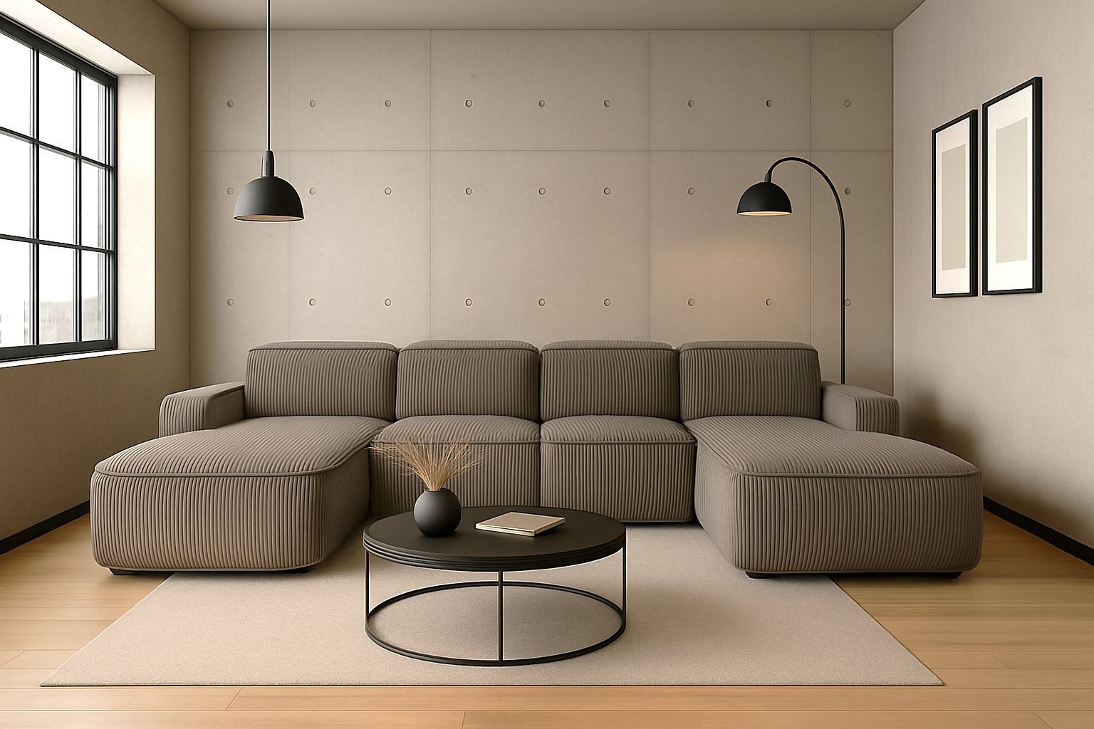 Kaiser Möbel Ecksofa Cursal Round U-Form – großes modulares Sofa mit sanften Rundungen, Einzelsofa
