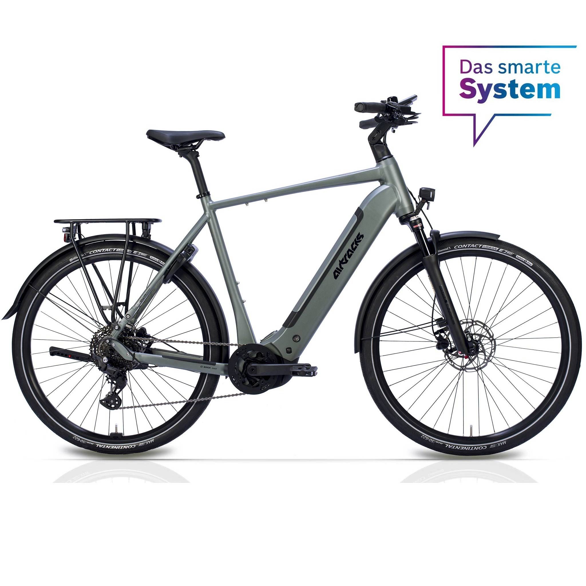 Airtracks E-Bike Trekkingrad 28 Herren E-Bike Trekking Fahrrad TERRA TR2 BOSCH Performance Line PX, 10 Gang Shimano Deore RD-M5130 SGS, Linkglide, 10-fach Schaltwerk, Kettenschaltung, Mittelmotor, 600 Wh, (Akku PowerTube 600Wh, Smart System), Display Intu
