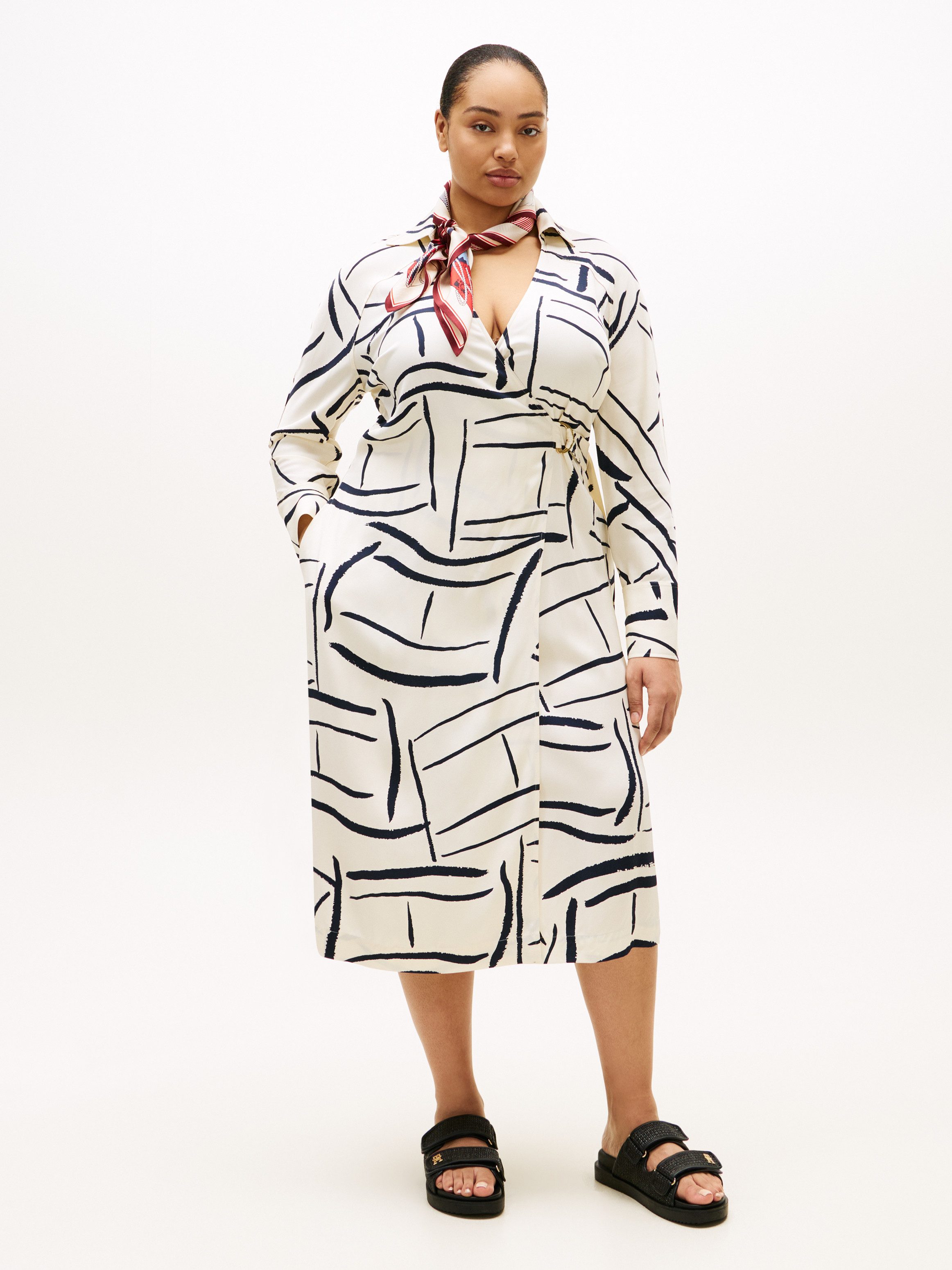 Tommy Hilfiger Curve Shirtkleid CRV VIS TWILL MIDI SHIRT DRS LS in großen Größen