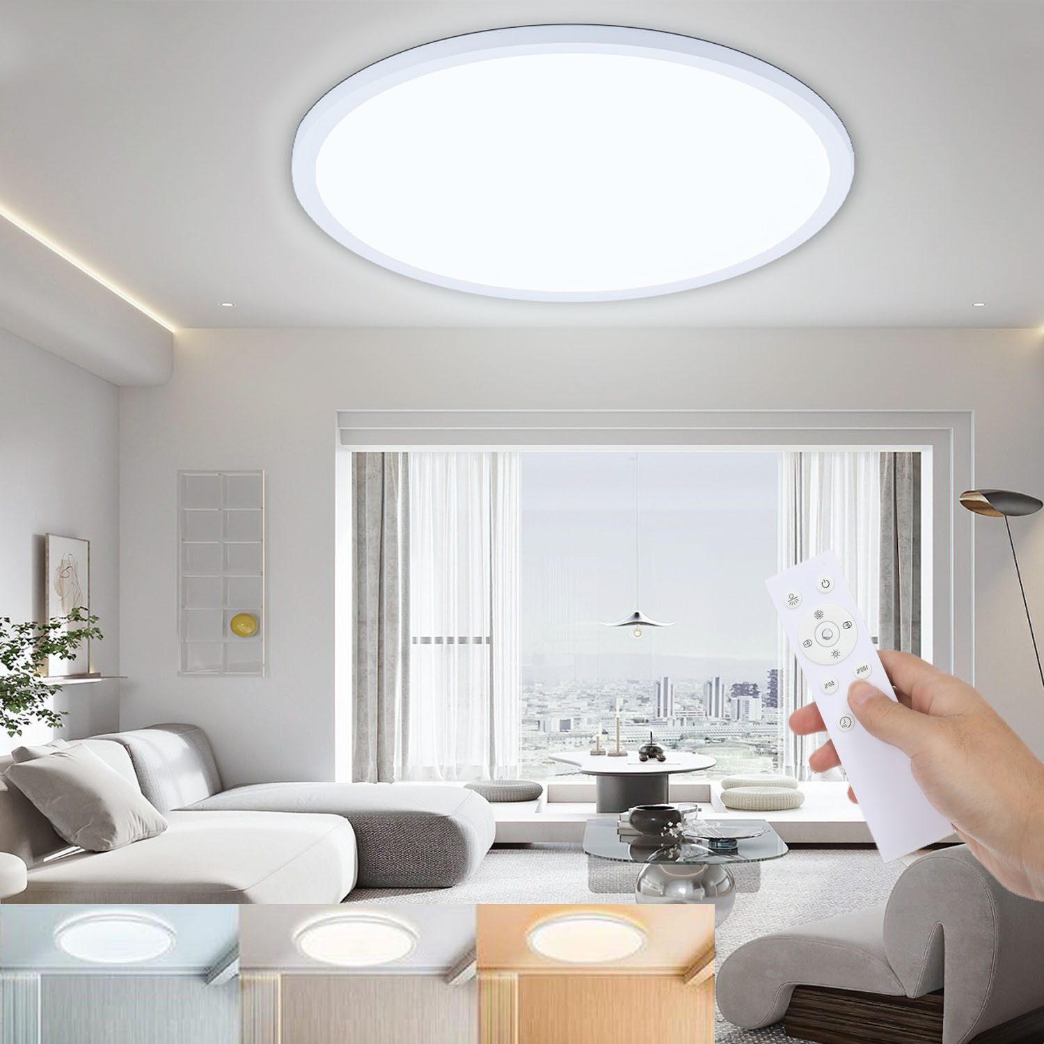 oyajia Deckenleuchte 50cm Ultradünne LED Deckenleuchte,36W günstig online kaufen
