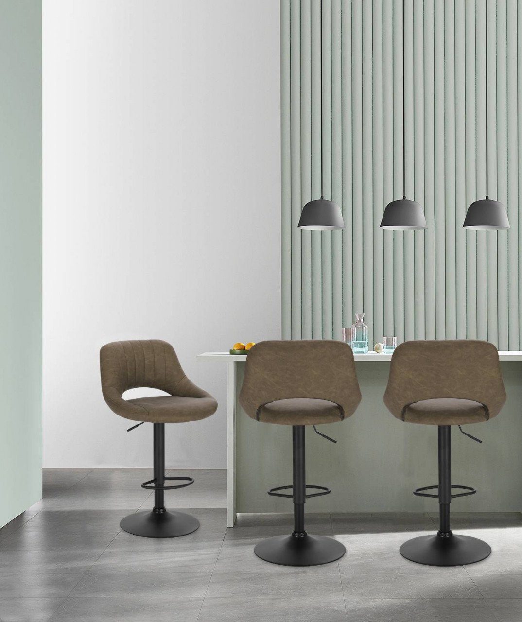 EUGAD Barhocker (4 St), aus Kunstleder und Stahl stufenlos höhenverstellbar günstig online kaufen