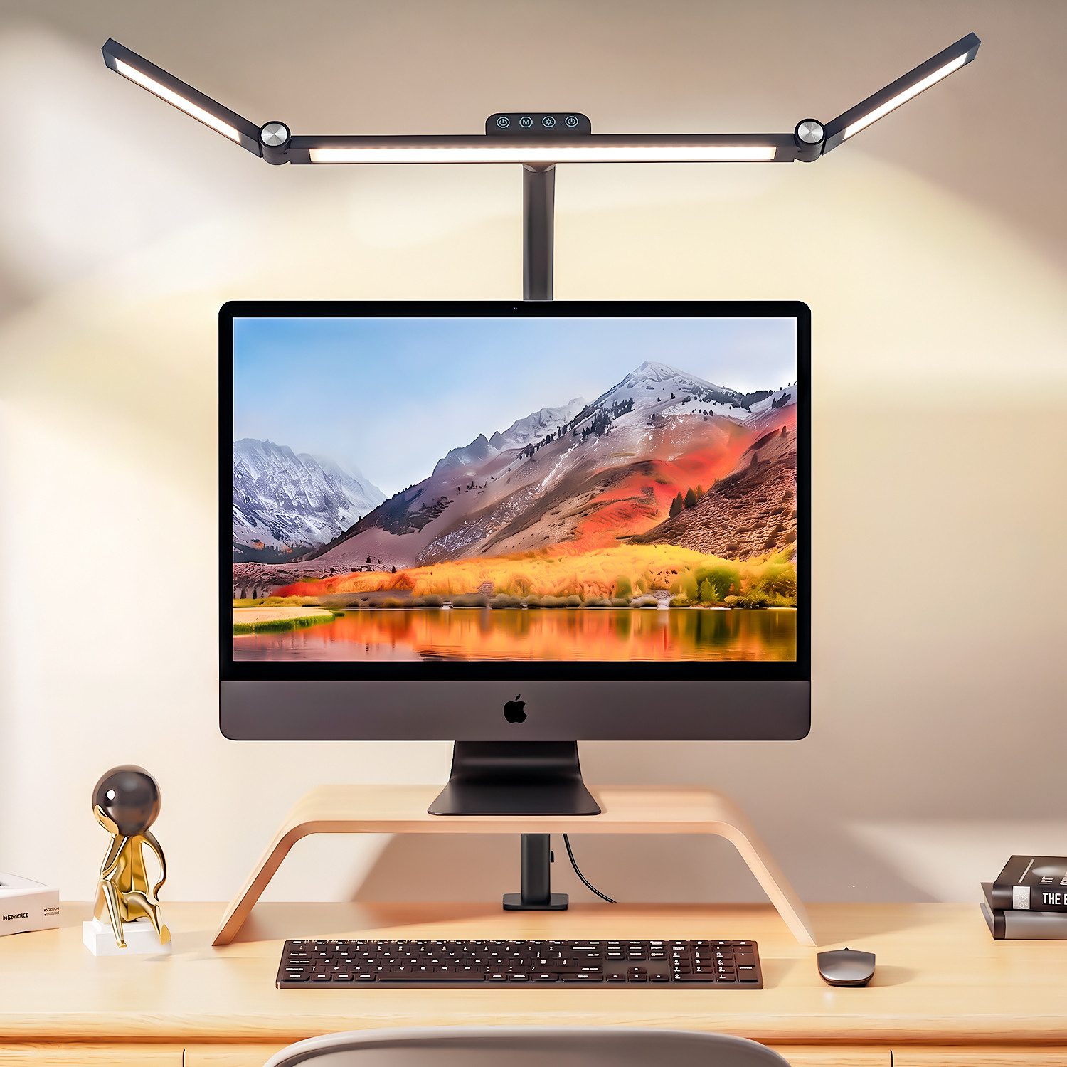 oyajia LED Schreibtischlampe LED Tischleuchte, Dimmbar, Drehbare Tischlampe, Flexiblem Schwanenhals, flexible Gelenke, LED fest integriert, Warmweiß (3000K), Naturweiß (4500K), Kaltweiß (6000K), 5 Farben 5 Helligkeitsstufen dimmbare, 72cm Klemmlampe, Bürolampe