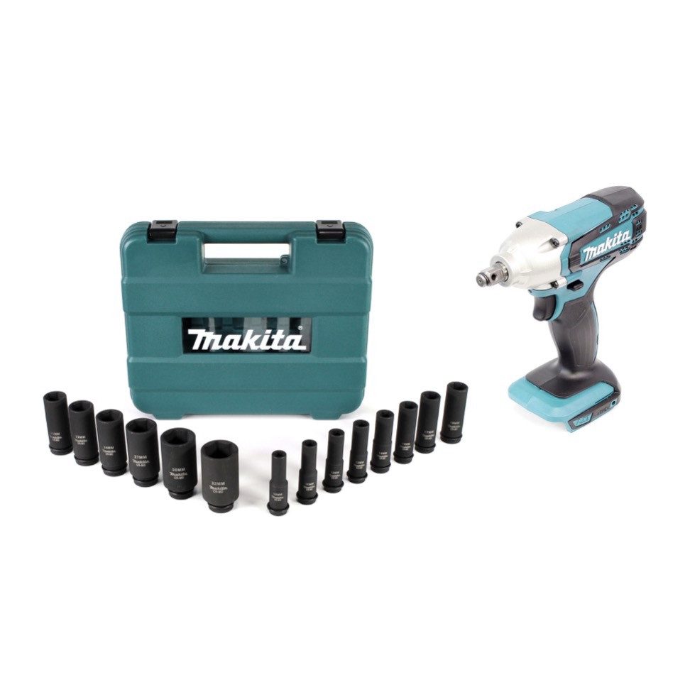 Makita Akku-Schlagschrauber DTW 190 Z Akku Schlagschrauber 18 V 190 Nm + Steckschlüssel Set