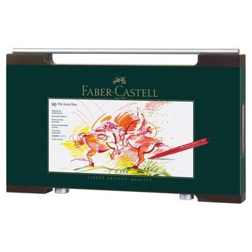 Faber-Castell Künstlerstift Faber-Castell Pitt Artist Pen Tuschestift - 90er Holzkoffer