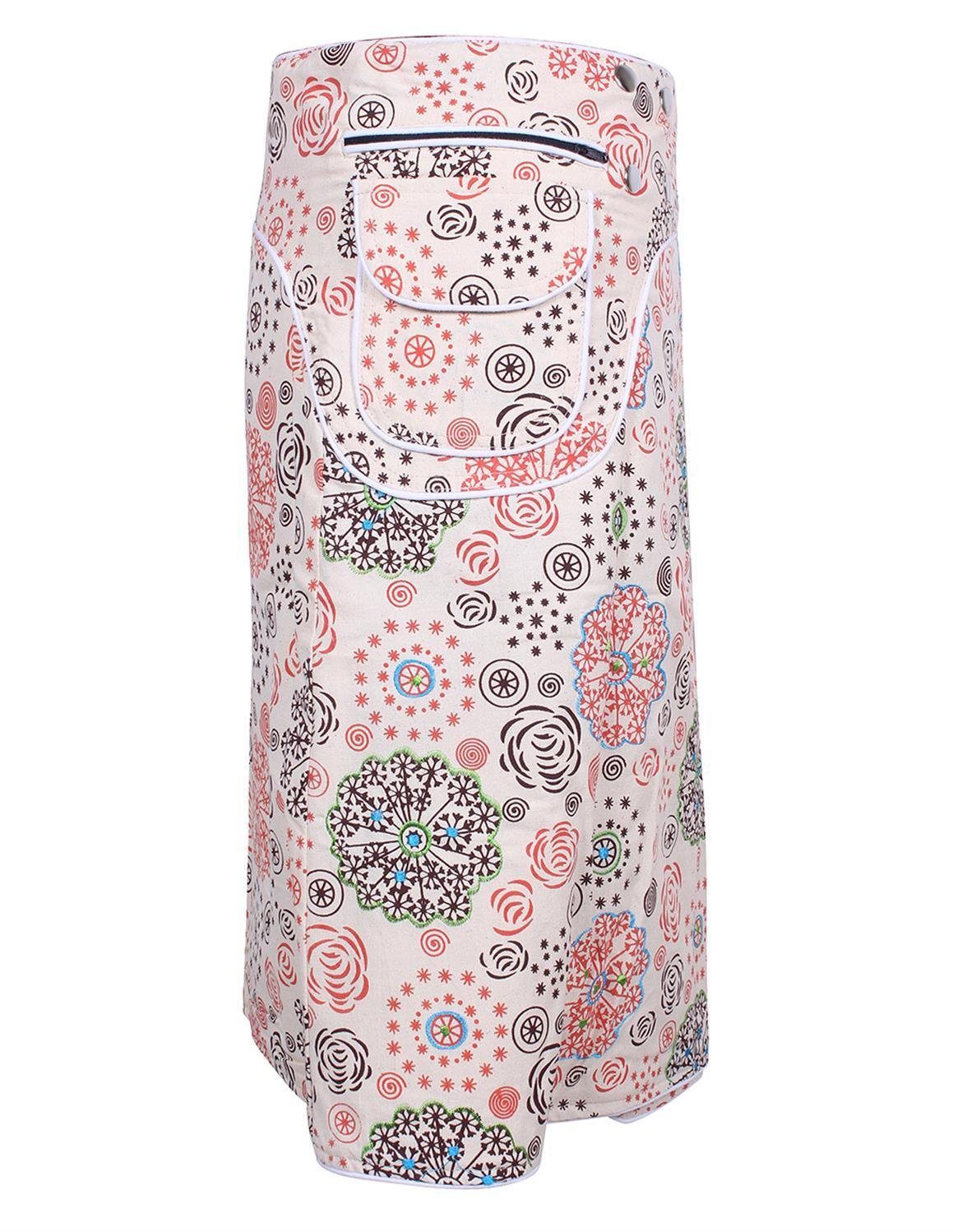 Vishes Wickelrock Rock Wickeln Druckknöpfe Sidebag Blumen bedruckt Elfen, Goa, Ethno Style