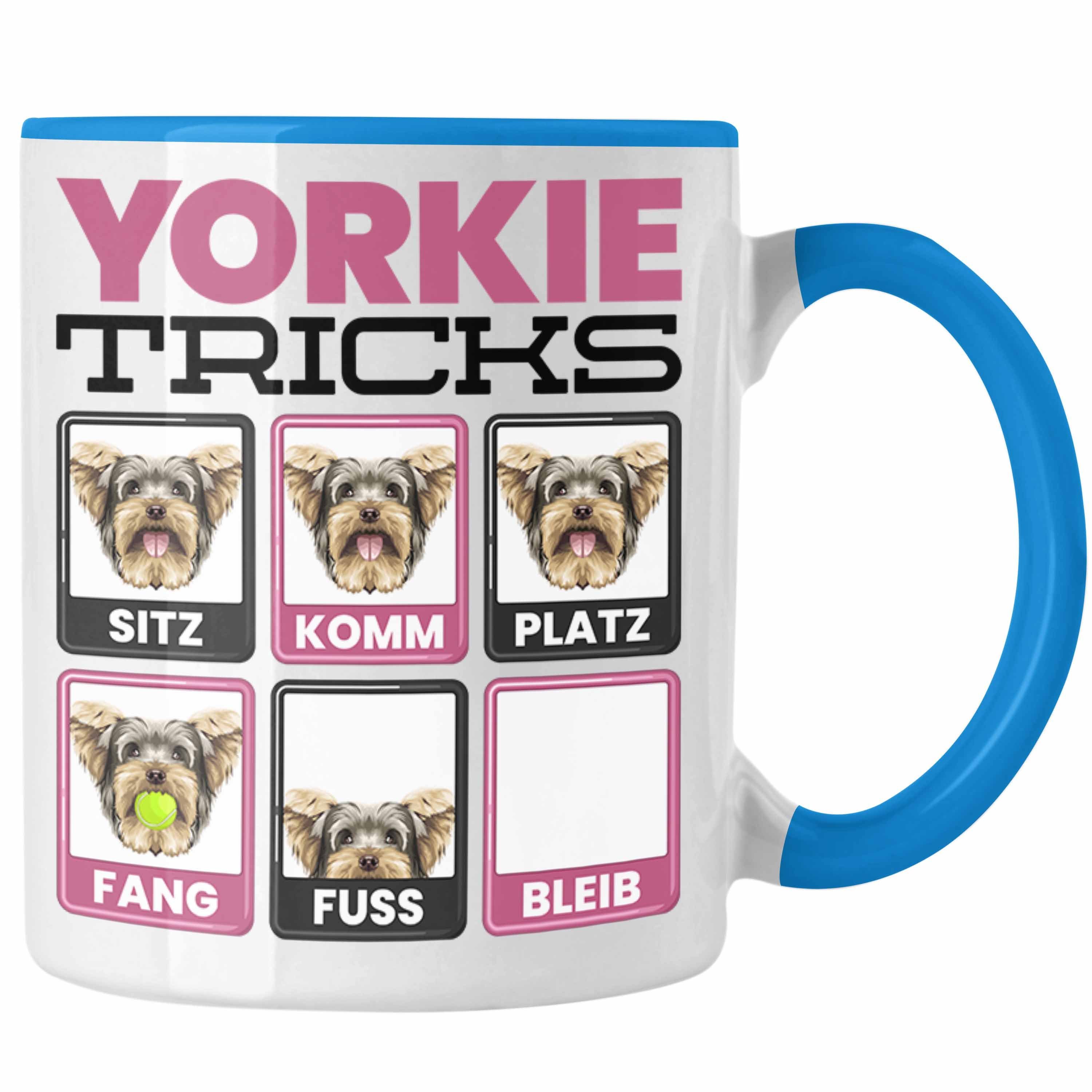 Trendation Tasse Yorkie Besitzer Tasse Geschenk Lustiger Spruch Geschenkidee Yorkie Tri Blau