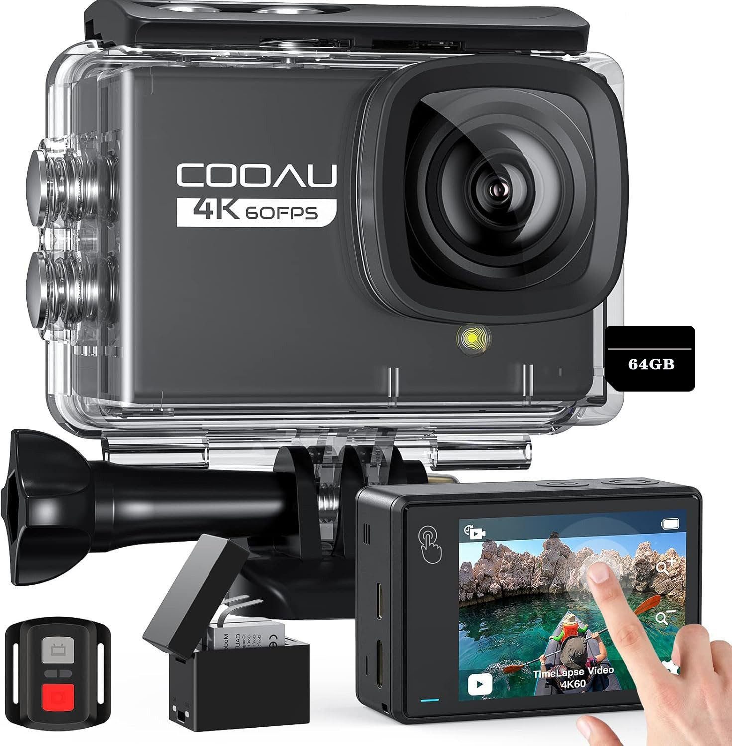 Neue Action Cam 4K WiFi 48MP Touchscreen Unterwasserkamera 40m Action Cam