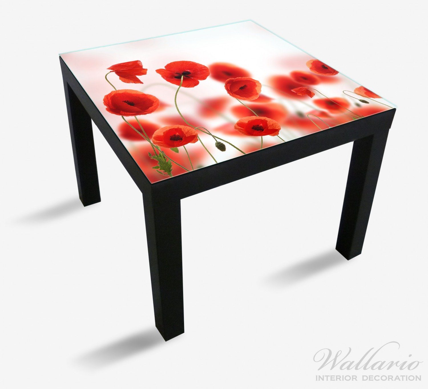Lack Ikea - Mohnblumen geeignet (1 Mohnblumenblüten Tischplatte Rote Wallario Tisch St), für Leuchtende