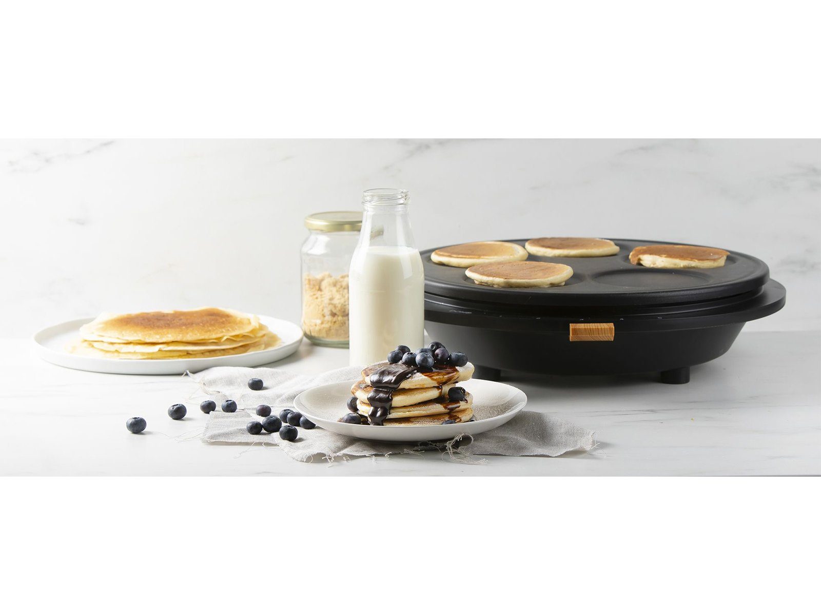 Domo Crêpesmaker, 1500 W, Ø 38 5 Pfannkuchen cm, Creperie groß, machen süße selber Crepes-Eisen Pancake 1