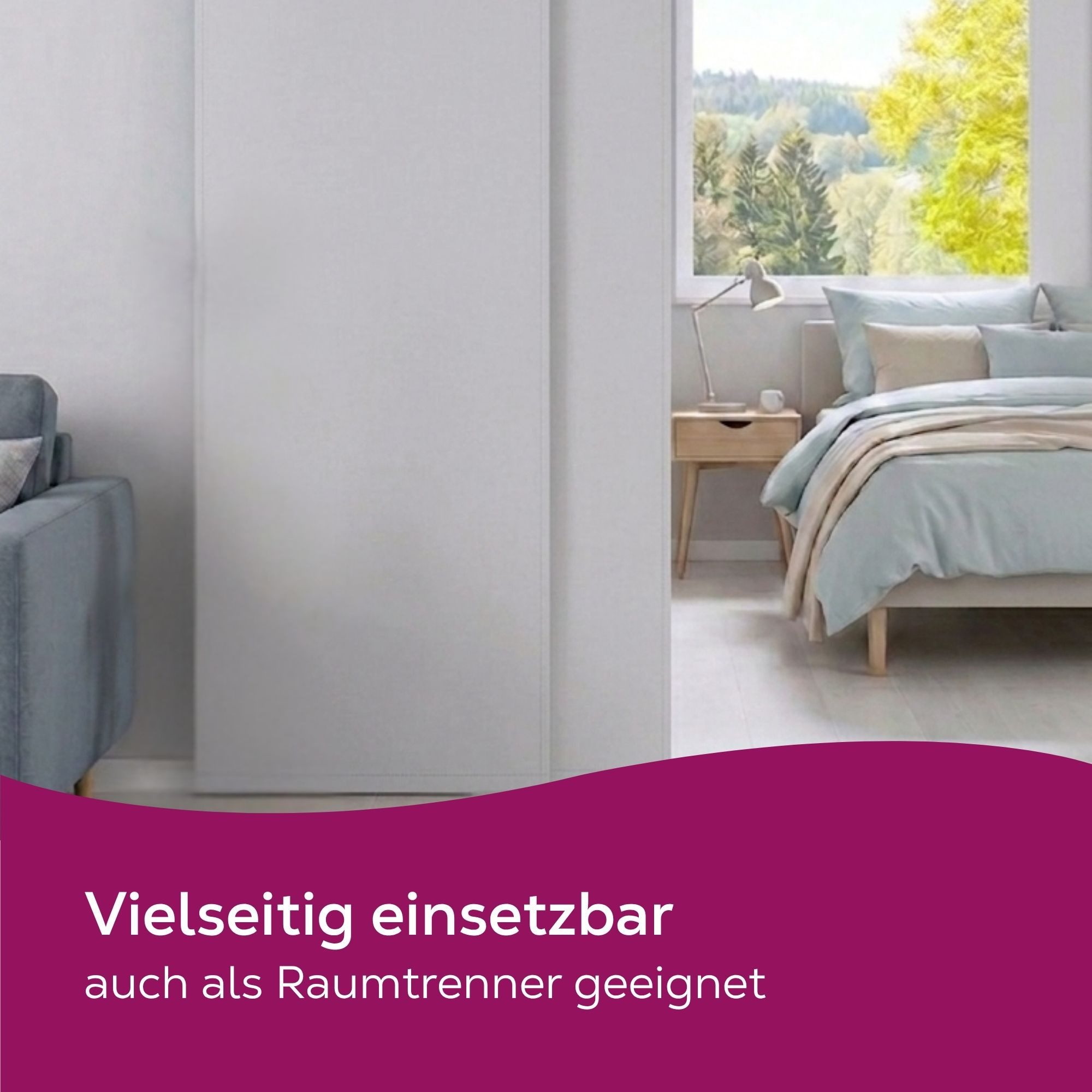 Beautex Verdunkelungsvorhang Blackout Schiebegardine blickdicht Maße 60x245 cm (1 St), blickdicht, verdunkelnd und lichtundurchlässig, inkl. Zubehör – Bild 5 von 5