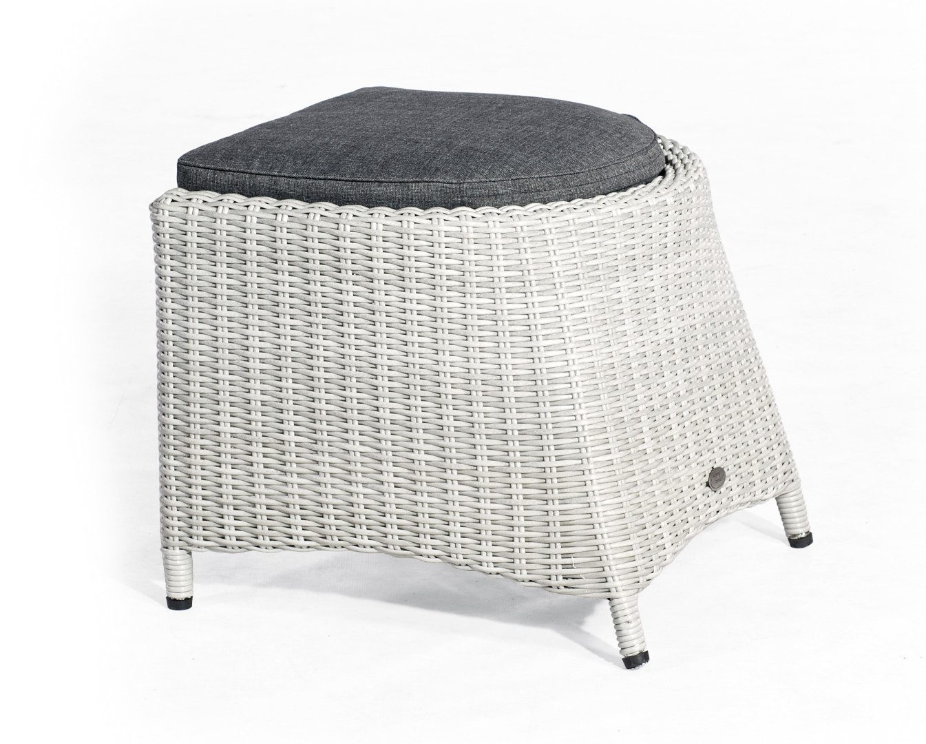 SonnenPartner Gartenlounge-Hocker Fußhocker "Para-Plus" Alu/Kunststoffgeflecht silbergrau inkl. Kissen