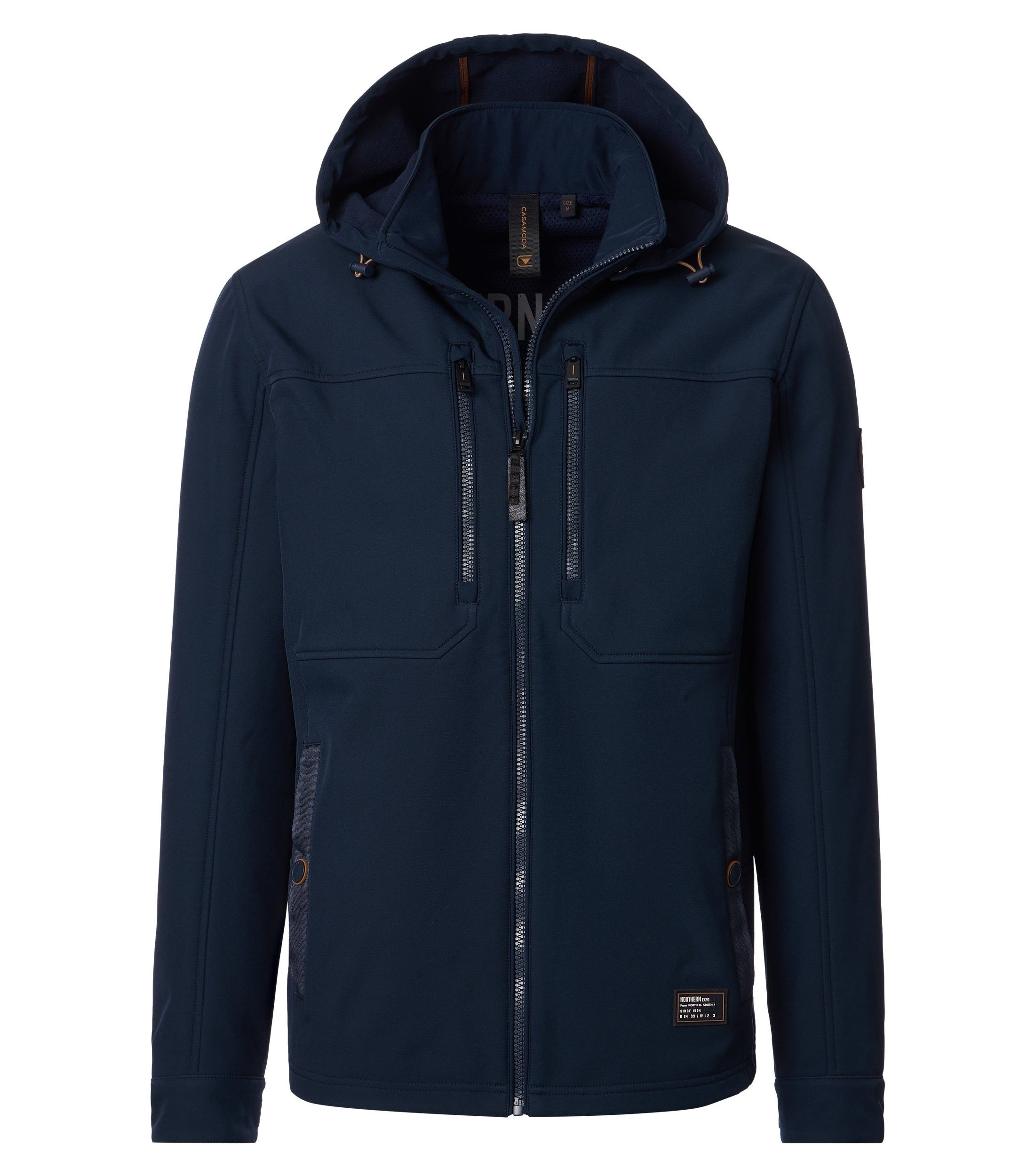 Softshelljacke CASAMODA Softshelljacke mit Kapuze uni