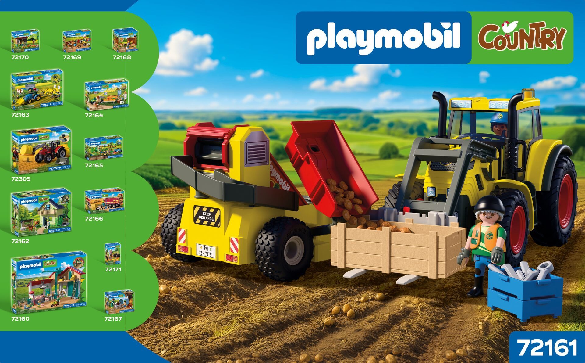 Playmobil® Großer Traktor mit Kartoffelroder (72161), Country Konstruktions-Spielset, Made in Europe