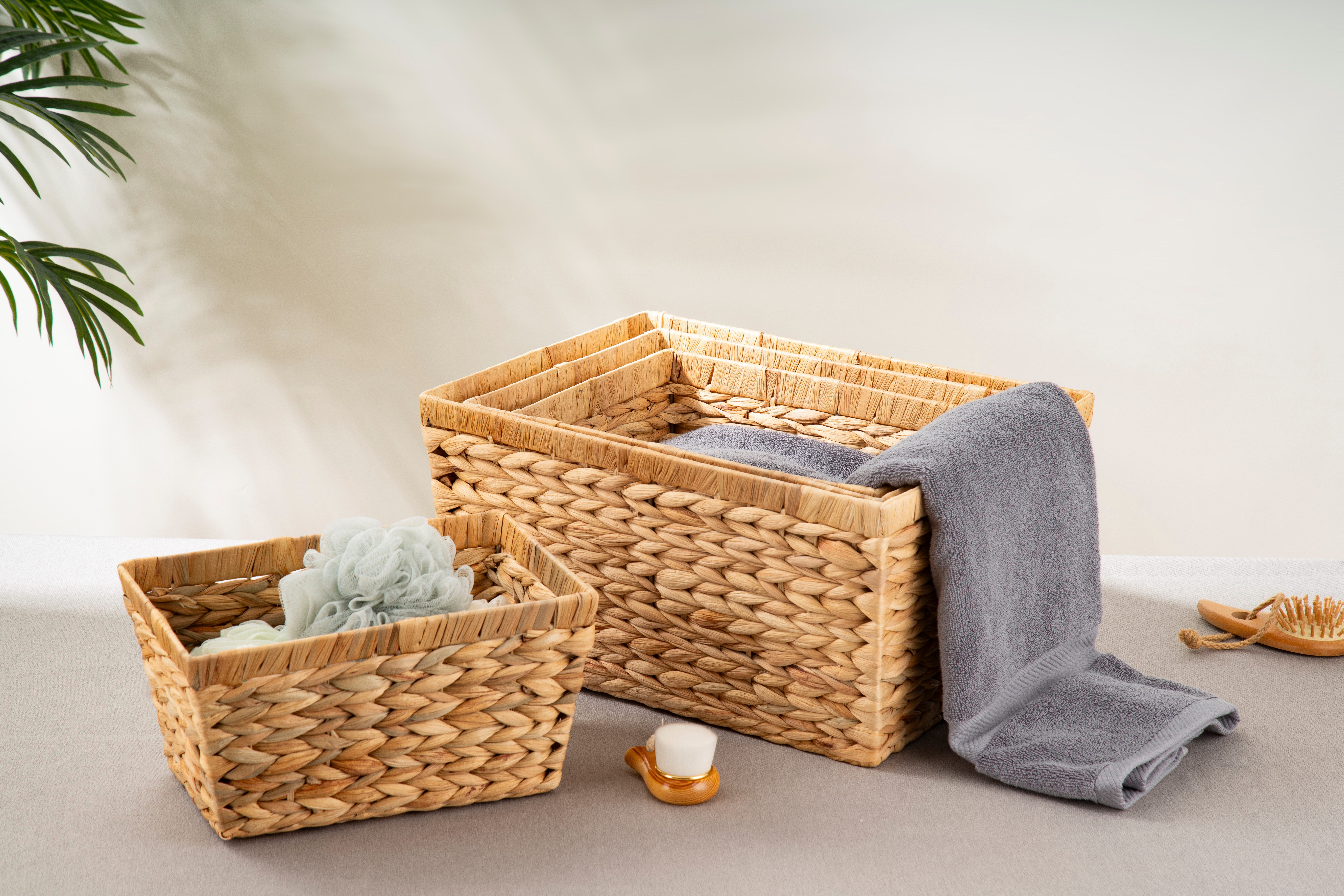 ECHTWERK Aufbewahrungskorb Rechteckiger Flechtkorb (Set, 4 St), aus Wasserh günstig online kaufen