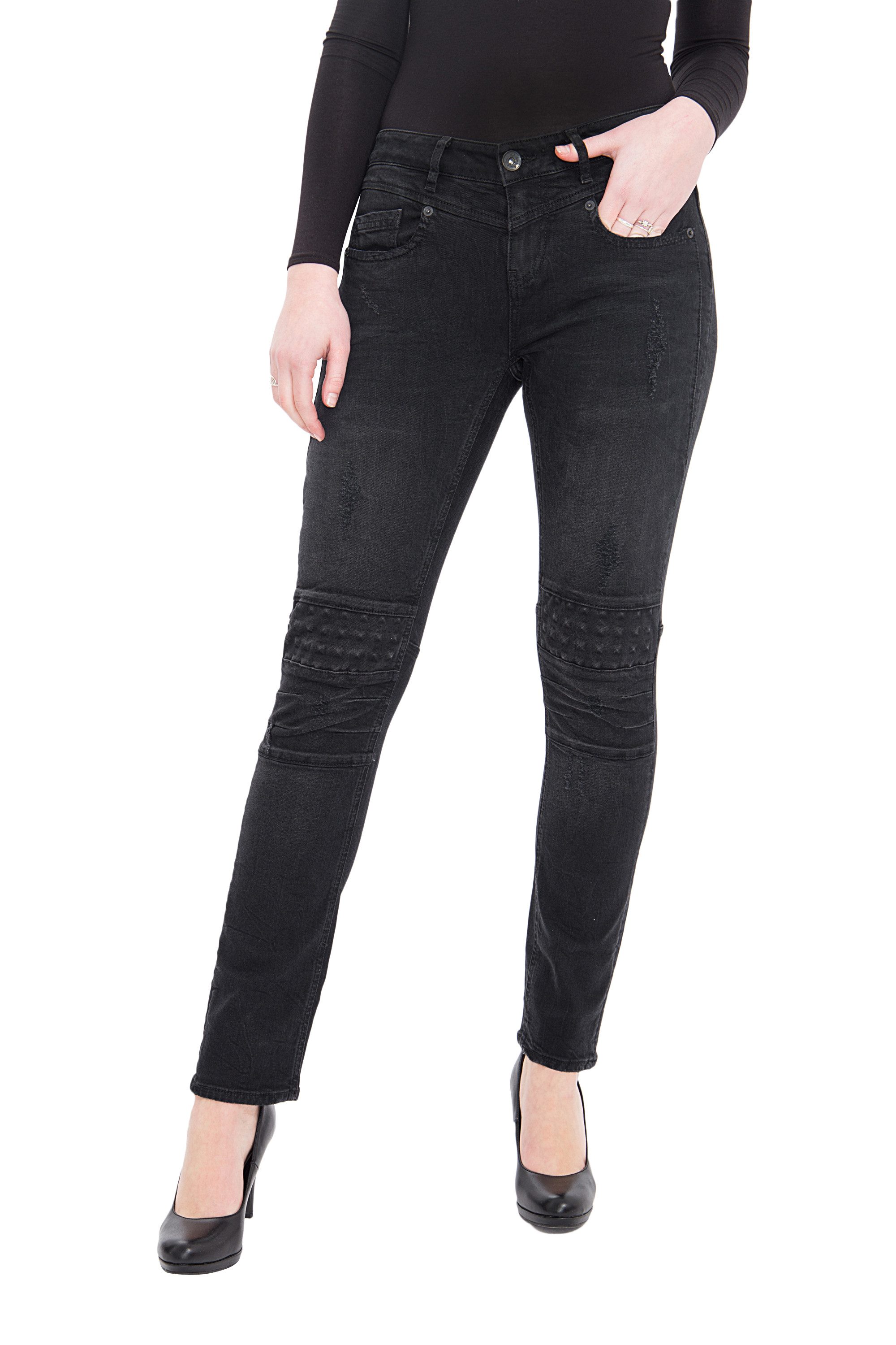 ATT Джинсы Slim-fit-Jeans Zoe (1-tlg) mit Nieten und Destroy Details