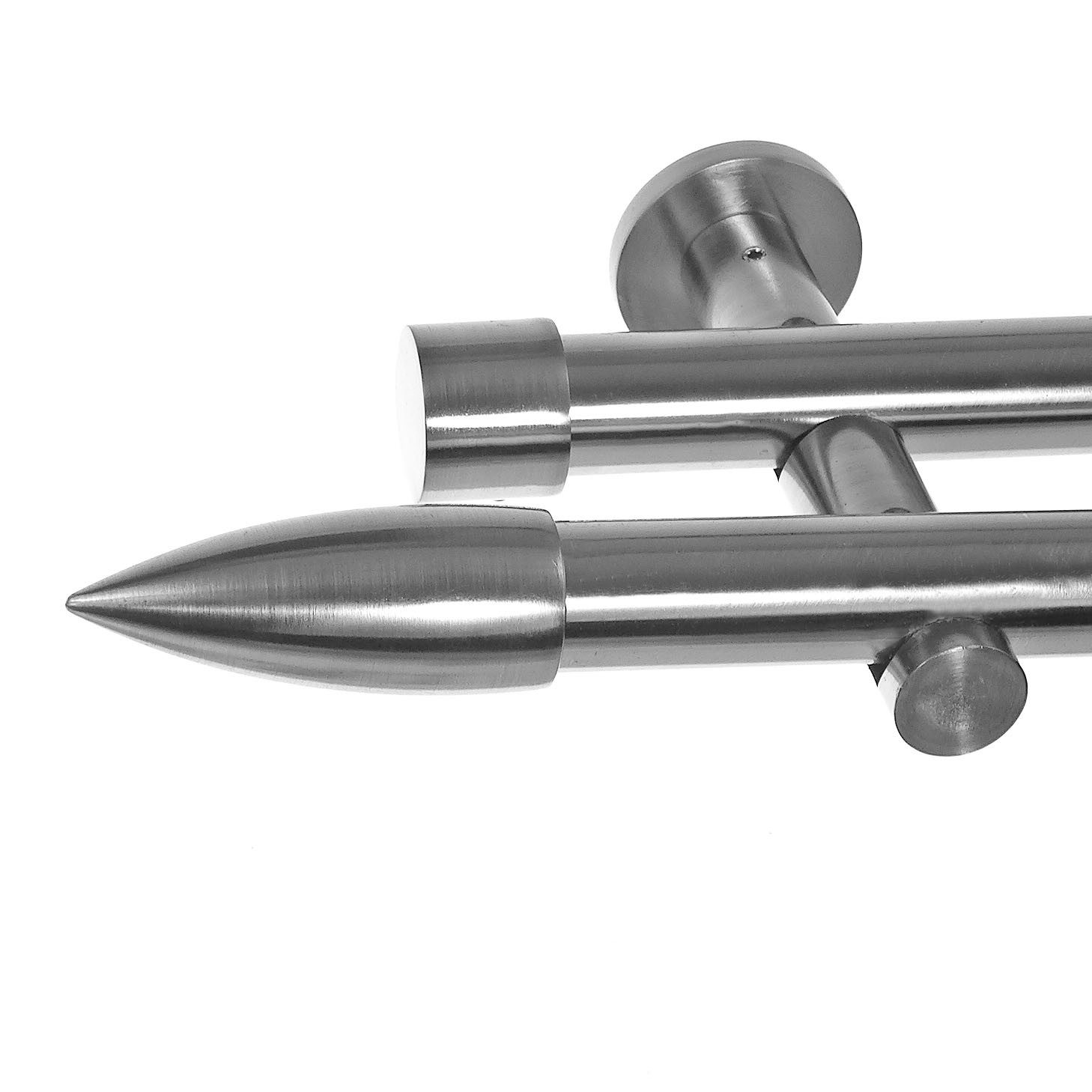 BASIT Gardinenstange Edelstahloptik 20mm mit Wandträgern 120 cm E39, Ø 20 m günstig online kaufen