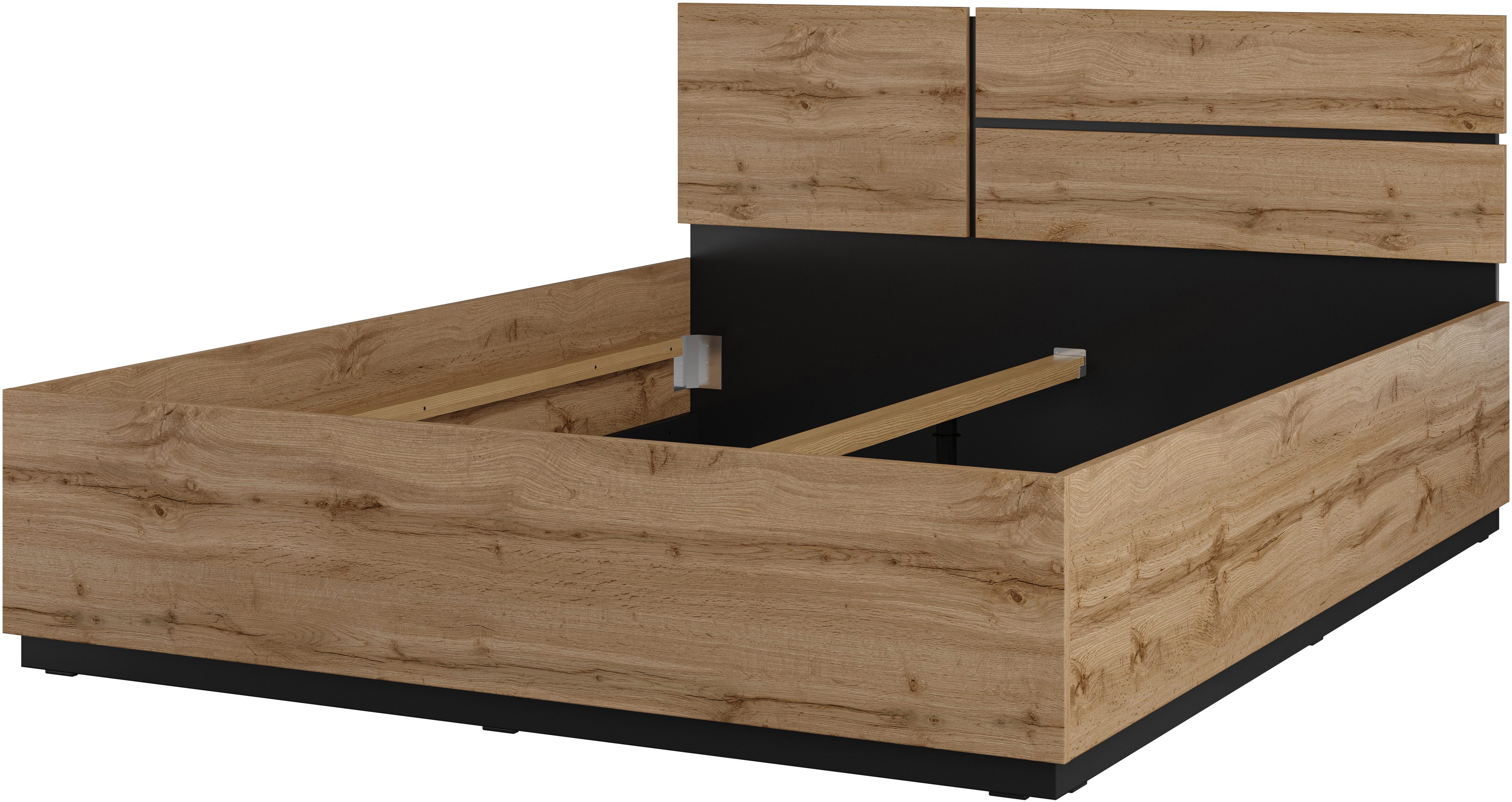 OTTO home Bett Cross, moderner Bettrahmen, Doppelbett in zwei Grössen, stabiles Bettgestell