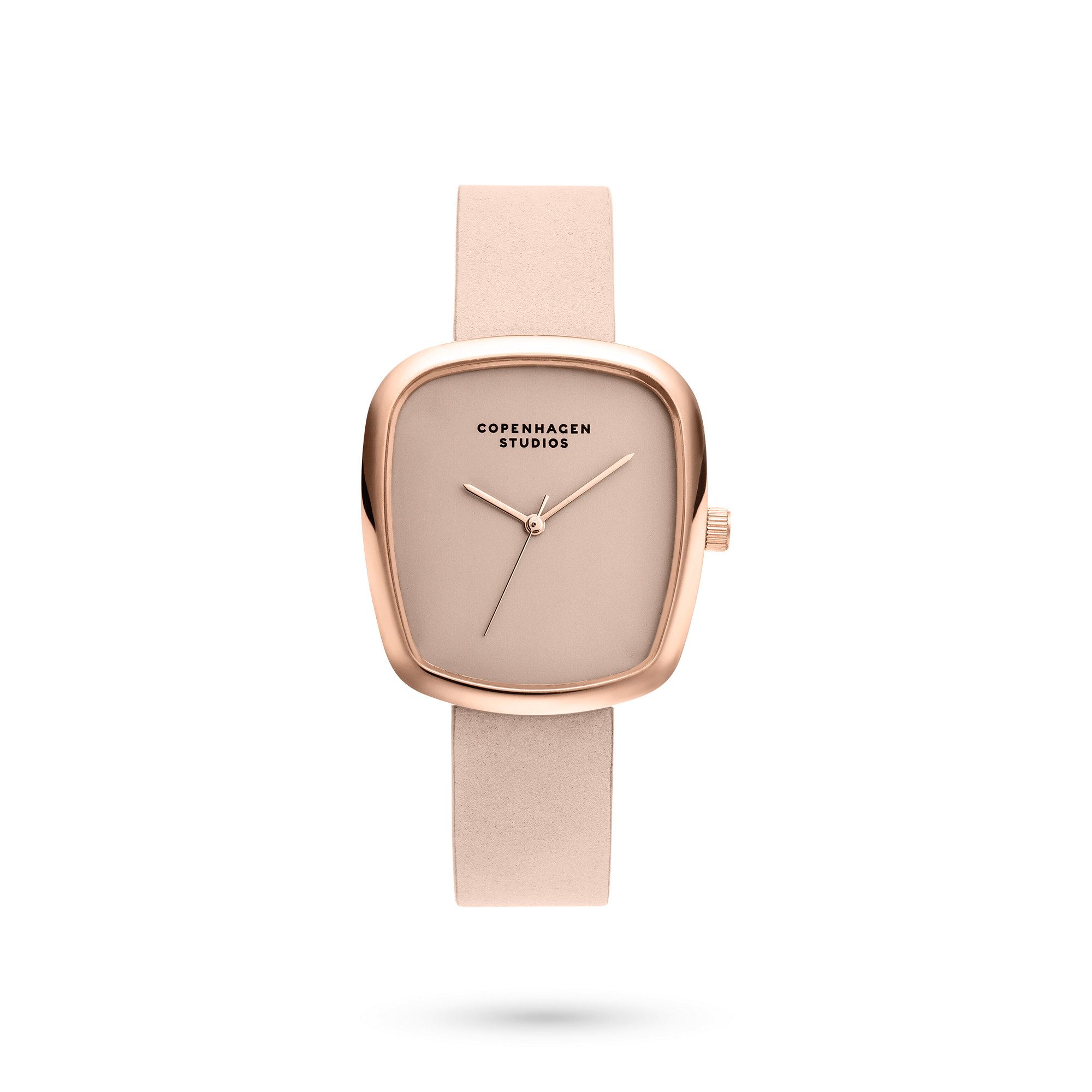 Copenhagen Studios Quarzuhr Curved Leather Echtleder