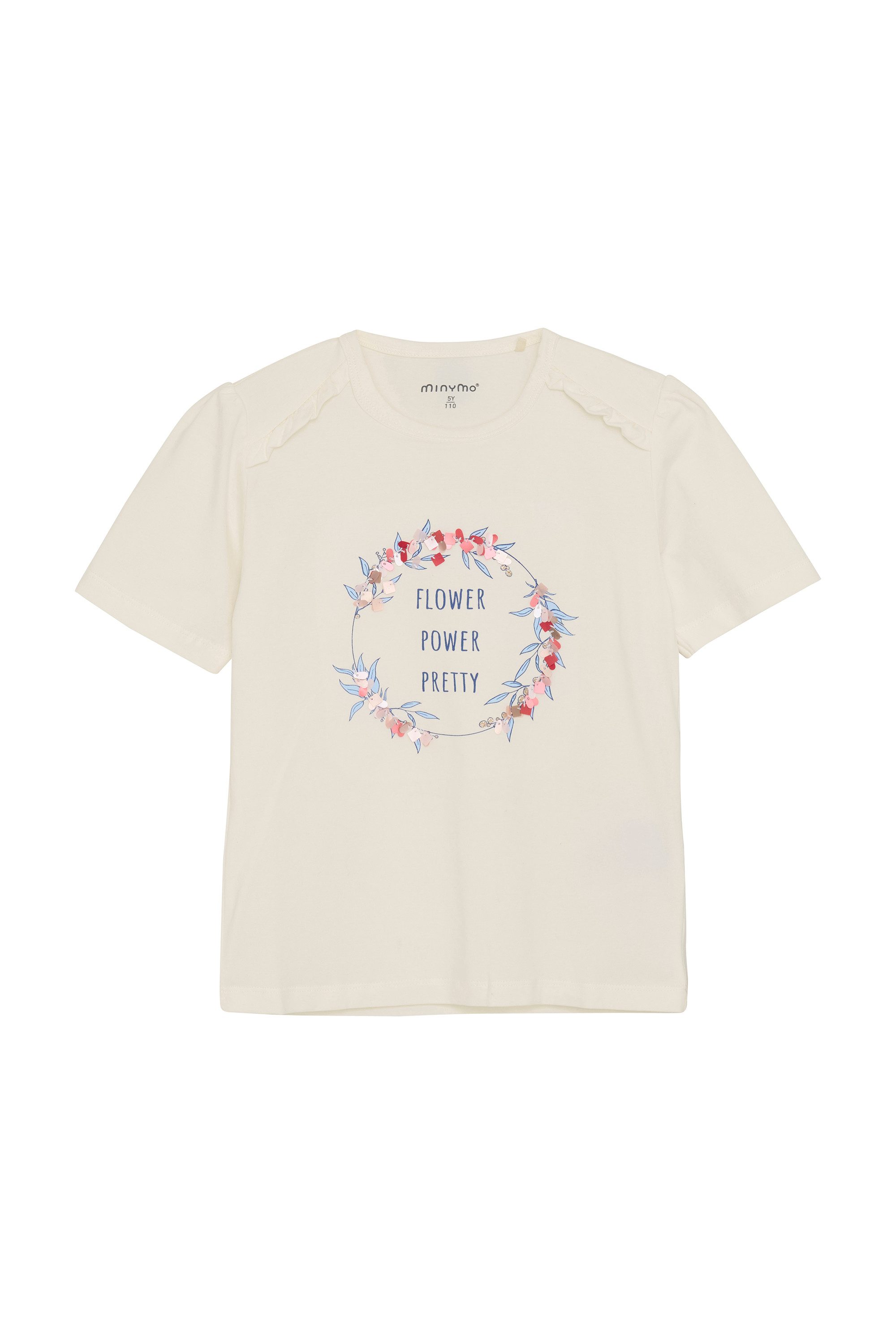 Minymo Rundhalsshirt MIT-shirt SS Modisches T-Shirt mit Pailletten
