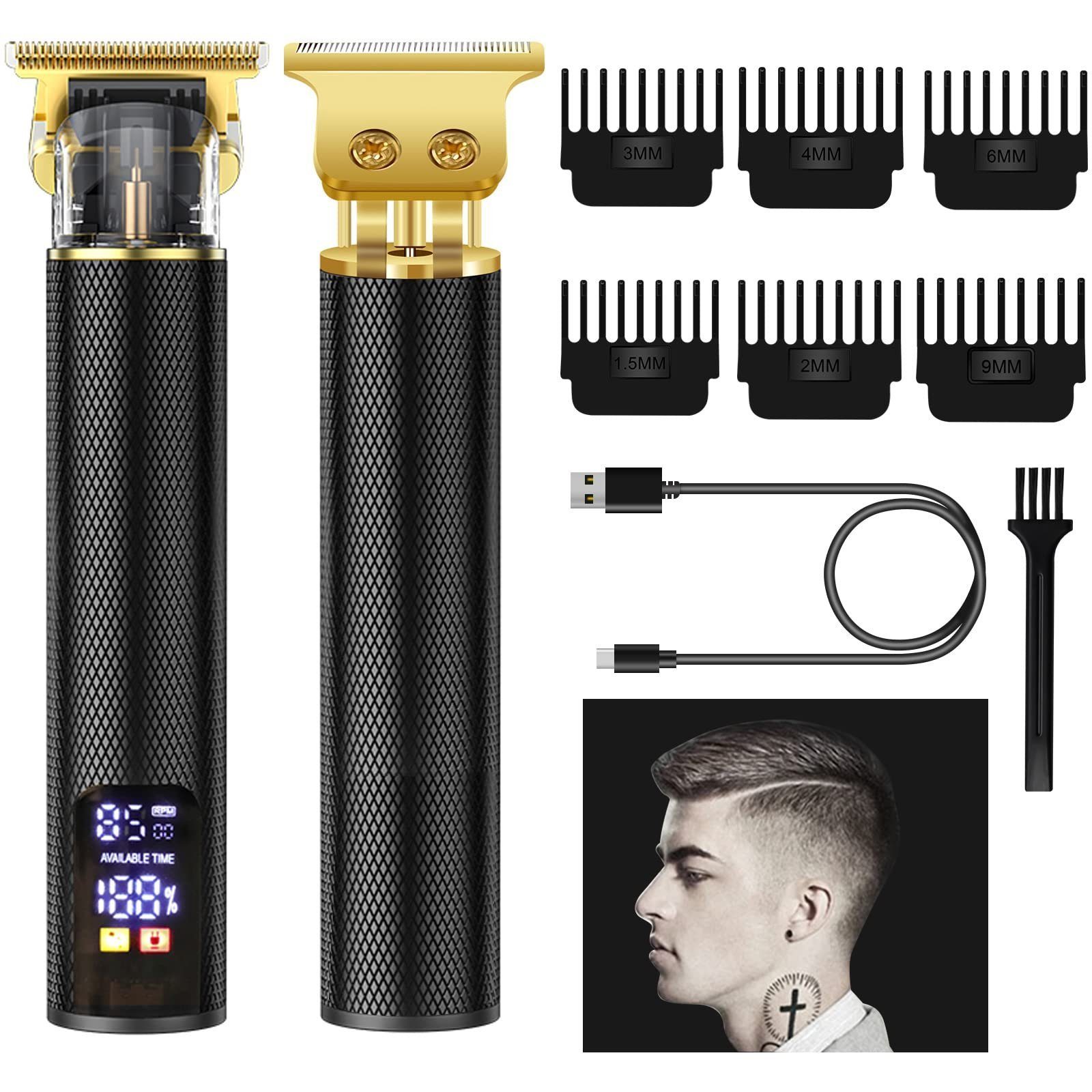 Haiaveng Haarschneider Herren Ideal Friseure Bartschneider Haarschneidemaschine Geschenke LED-Anzeige, Profi,Haarschneider,Barttrimmer mit Elektrisch, für