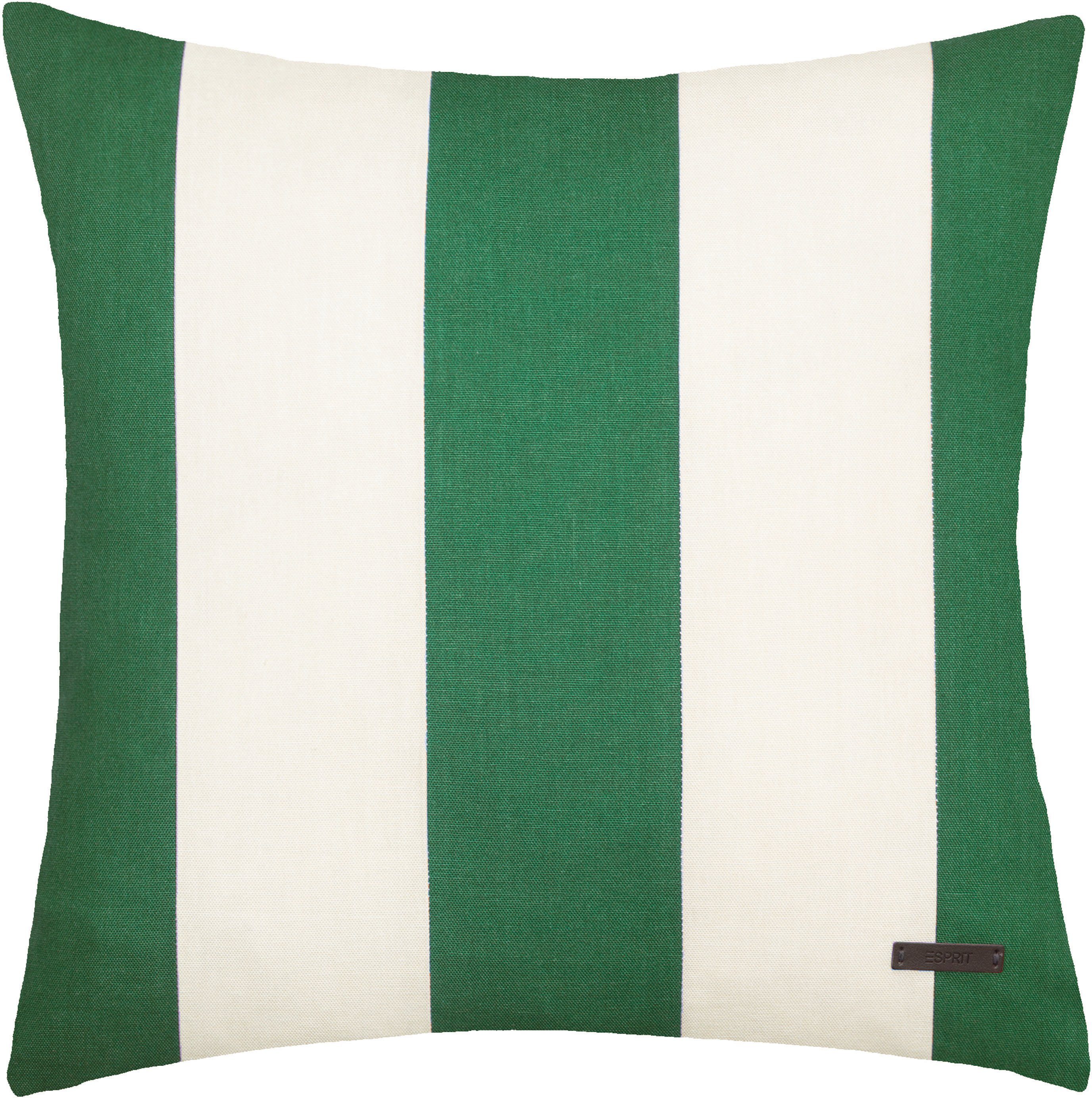 Esprit Dekokissen Neo Stripe, mit Streifen, Kissenhülle ohne Füllung, 1 Stück grün/green/dunkelgrün
