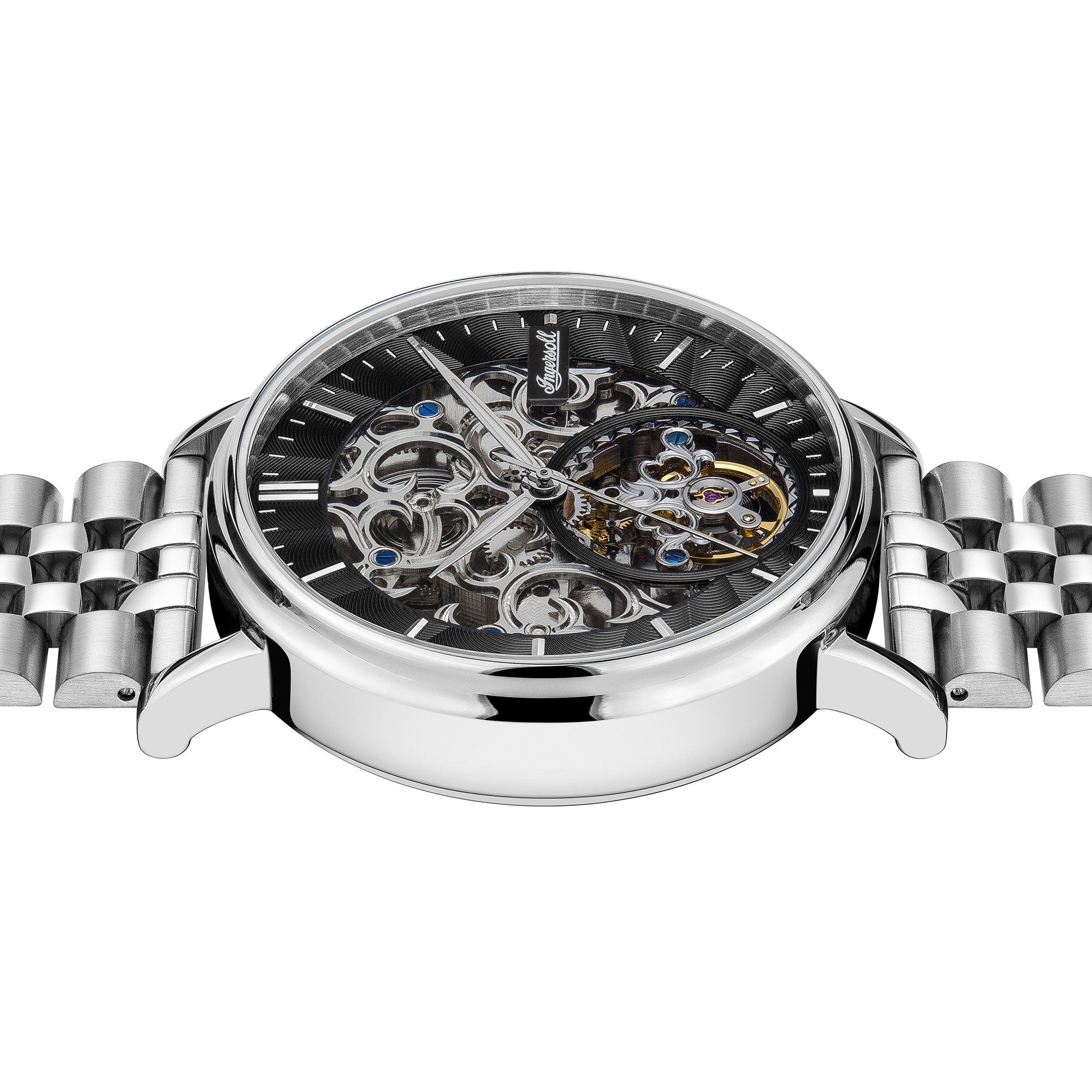 Ingersoll Automatikuhr The Charles I05804B, Armbanduhr, Herrenuhr, Mechanische Uhr, Edelstahlarmband, analog