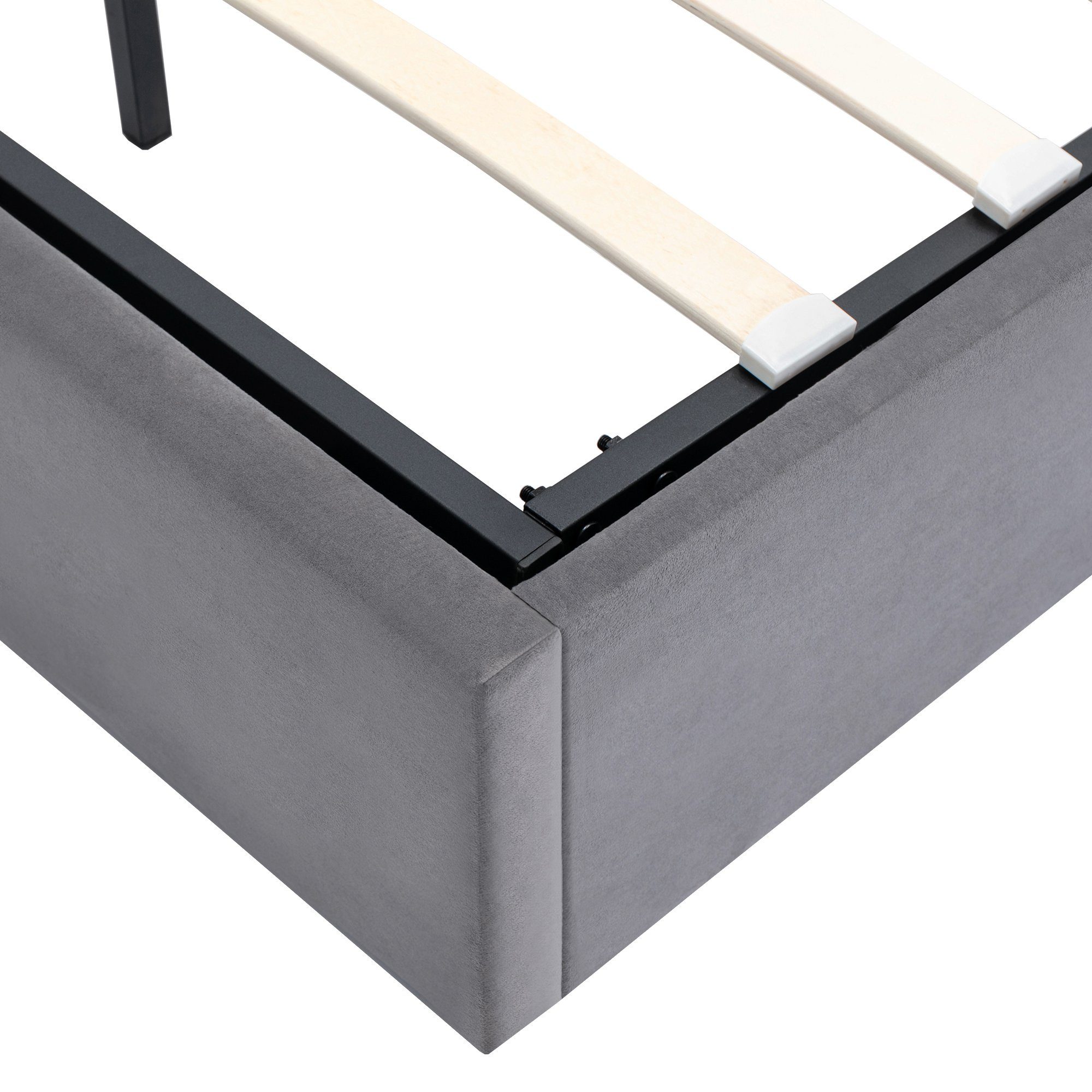 Boxspringbett (Polsterbett), Hydraulisches Doppelbett 140x200 cm mit Knopfheftung