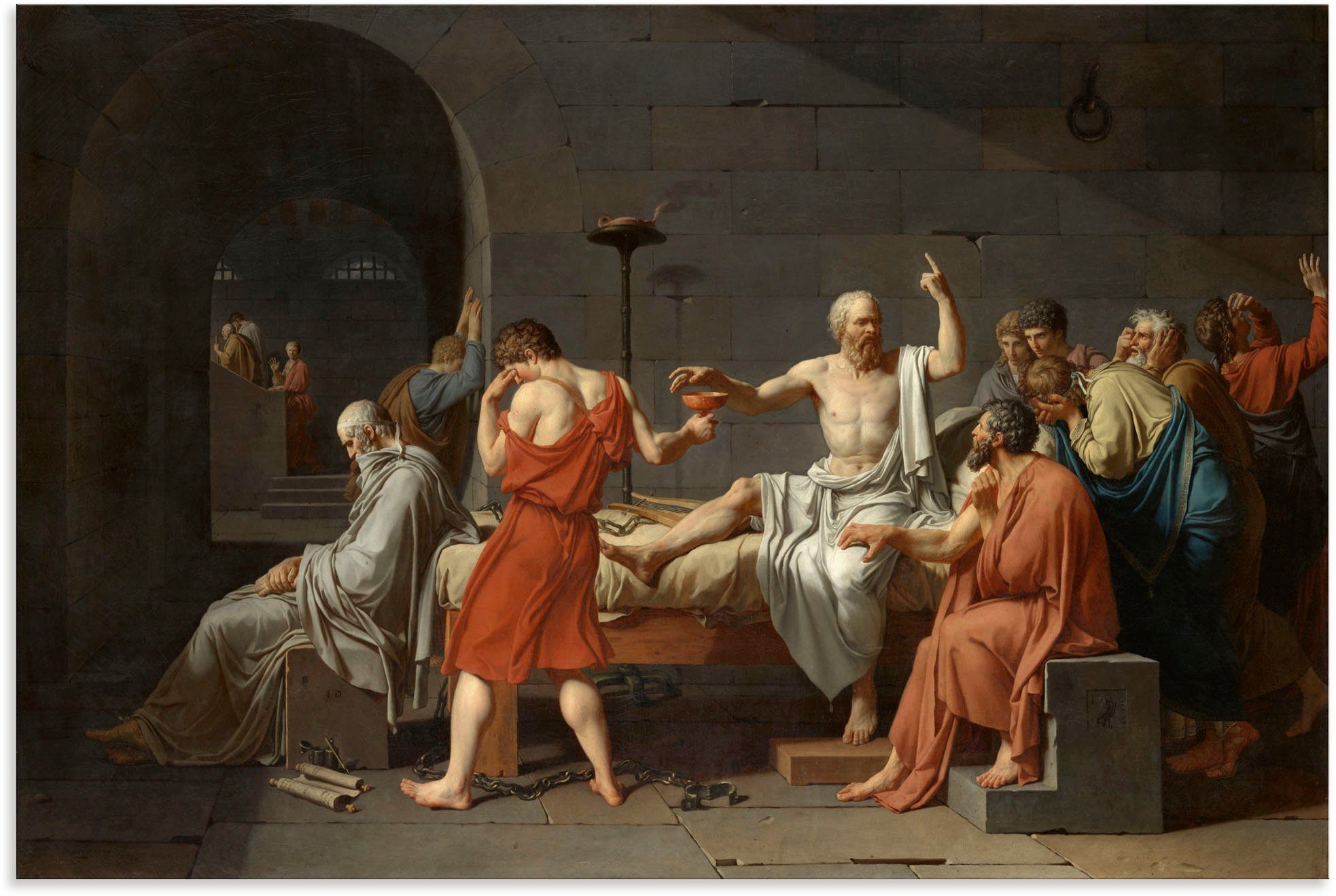 Artland Wandbild Der Tod des Sokrates. 1787, Gruppen & Familien (1 St), als Alubild, Leinwandbild, Wandaufkleber oder Poster in versch. Größen