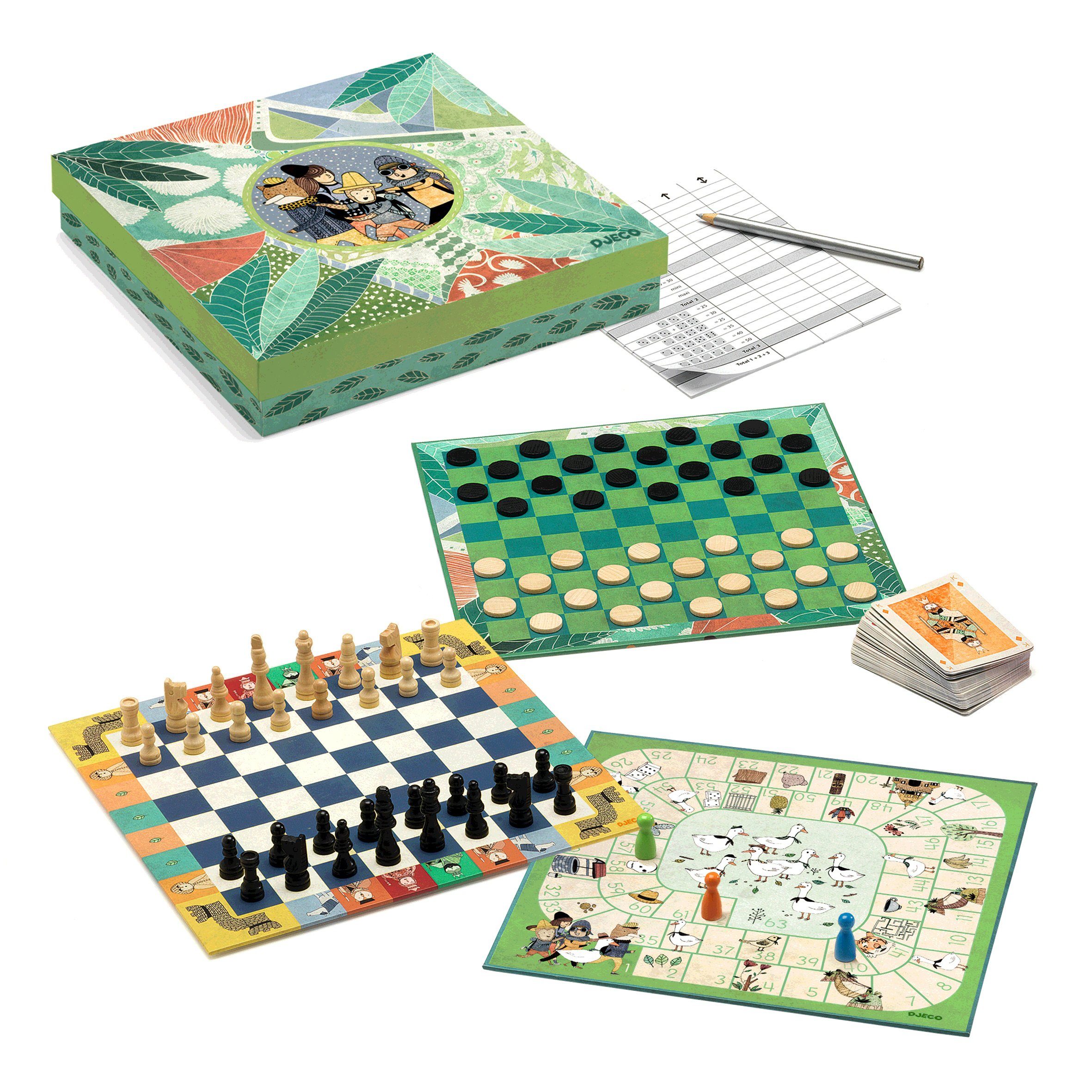 Spielesammlung 20 klassische Brett-, Karten- und Würfelspielen