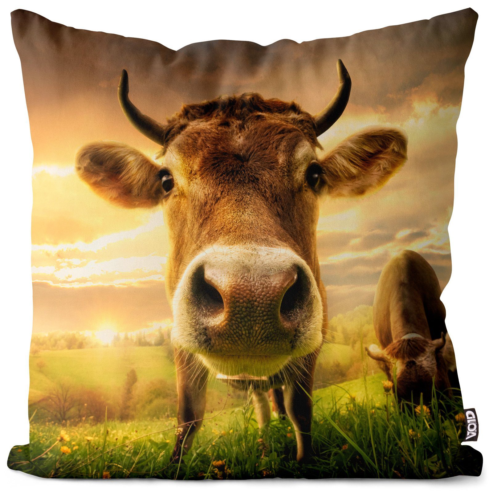 VOID Kissenbezug, (1 Stück), Kuh Weide Landschaft Natur Tiere Bauernhof Wal günstig online kaufen
