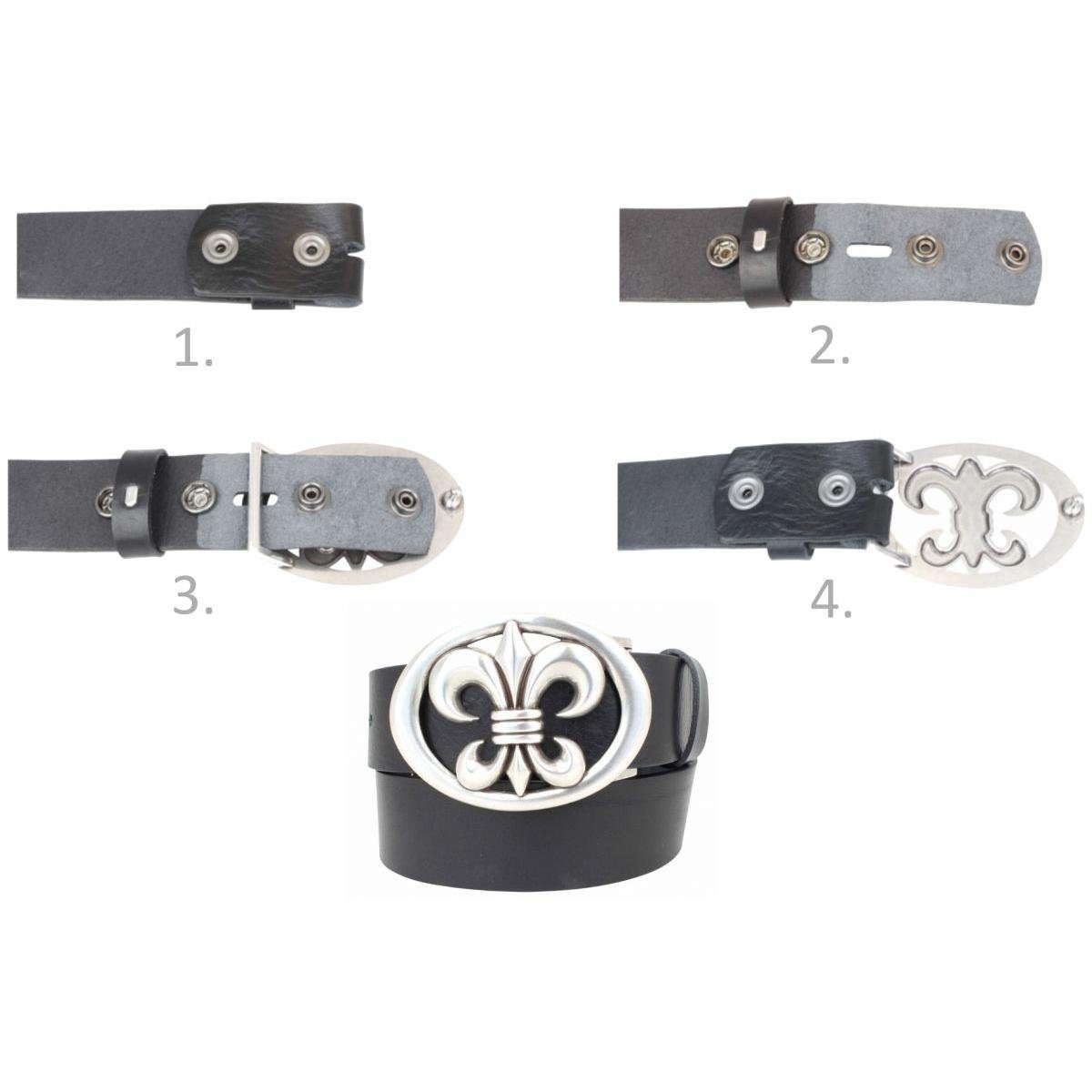 BELTINGER Ledergürtel Wechselgürtel aus Vollrindleder mit Druckknöpfen 4 cm - Druckknopf-Gür (1-St) – Bild 5 von 5