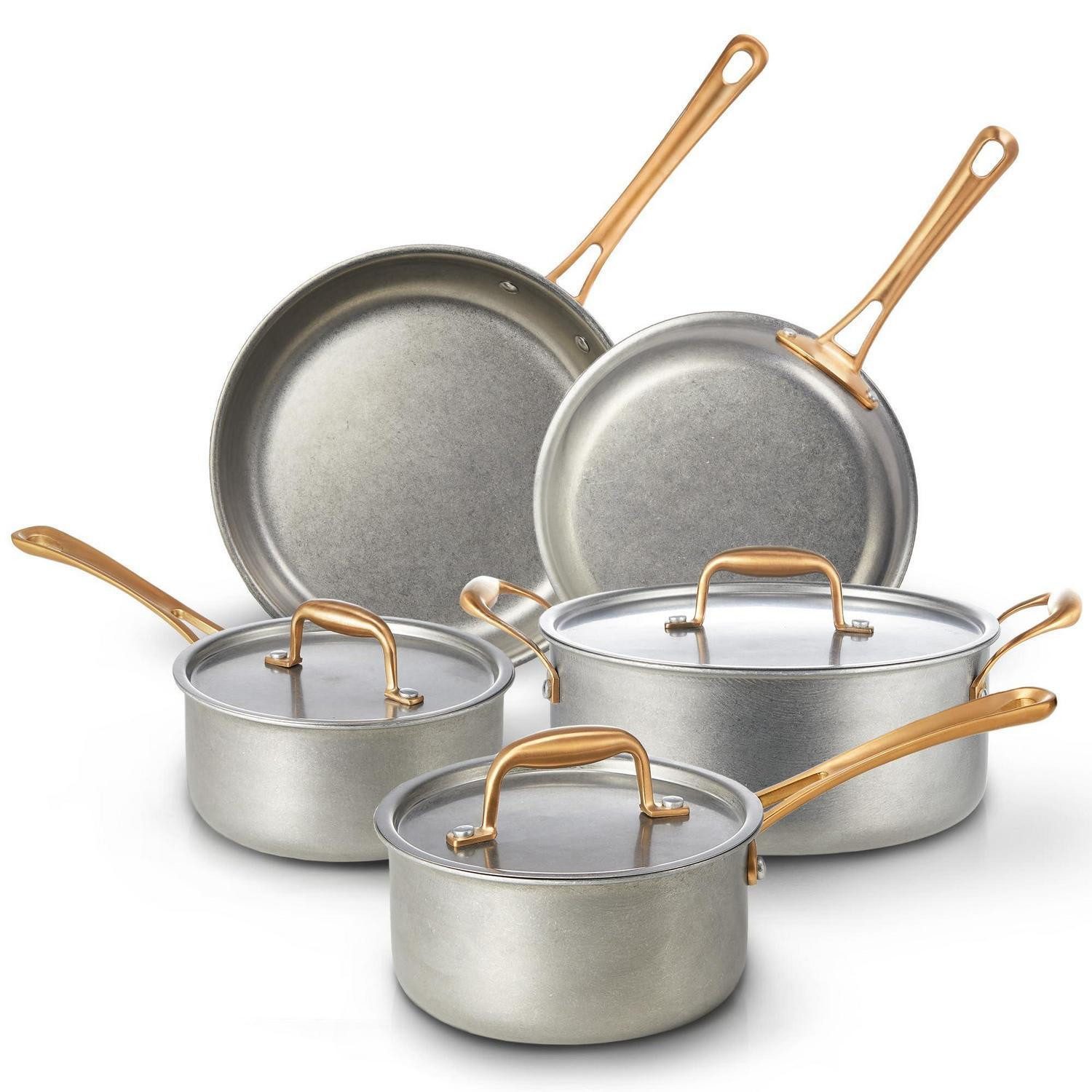LuxusKollektion Topf-Set Topfset Edelstahl Induktion 8-teilig Vintage