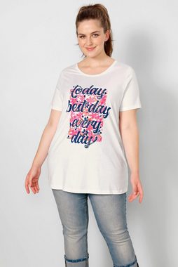 Janet & Joyce Rundhalsshirt T-Shirt A-Line Schrift-Motiv Rundhals Halbarm