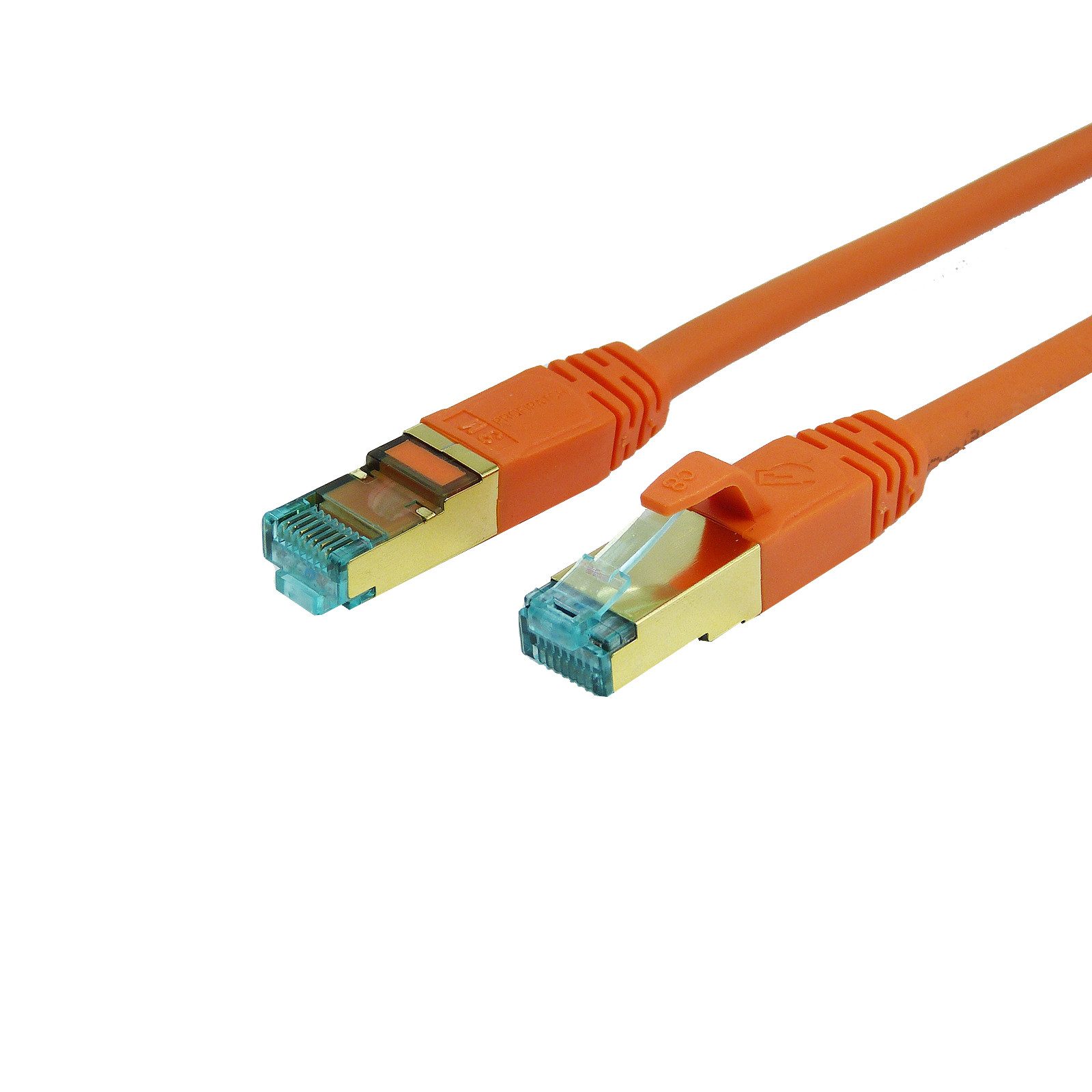 ProfiPatch Patchkabel Cat.8.1 S/FTP RJ45 TPE superflex PiMF LSZH 2000MHz 40GB LAN-Kabel, RJ45, (25 cm), vergoldet, halogenfrei, orange