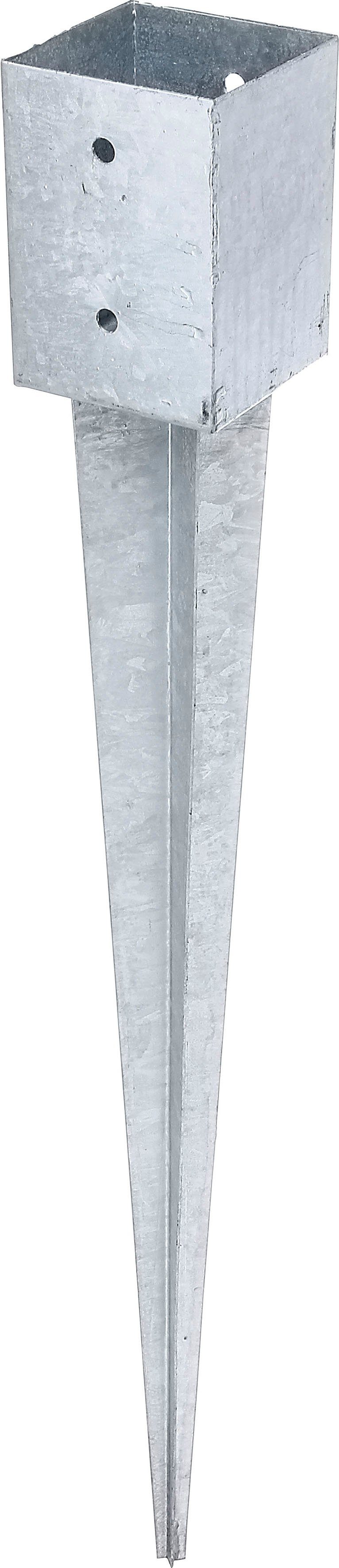 Alberts Einschlag-Bodenhülse, zum Eindrehen, (Set, 2-St), feuerverzinkt, 101 x 101 mm, Gesamtlänge 900 mm