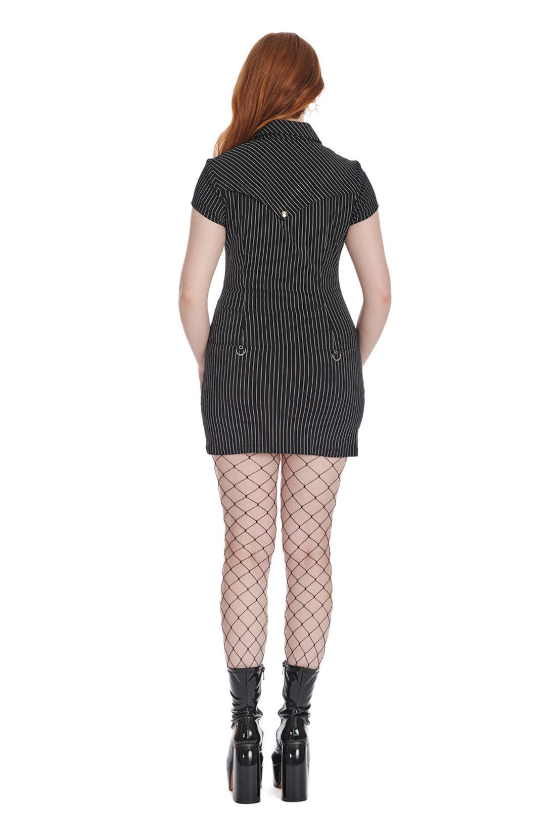 Banned Minikleid Ambrosia Punk Grunge Gothic Goth Pinstripe