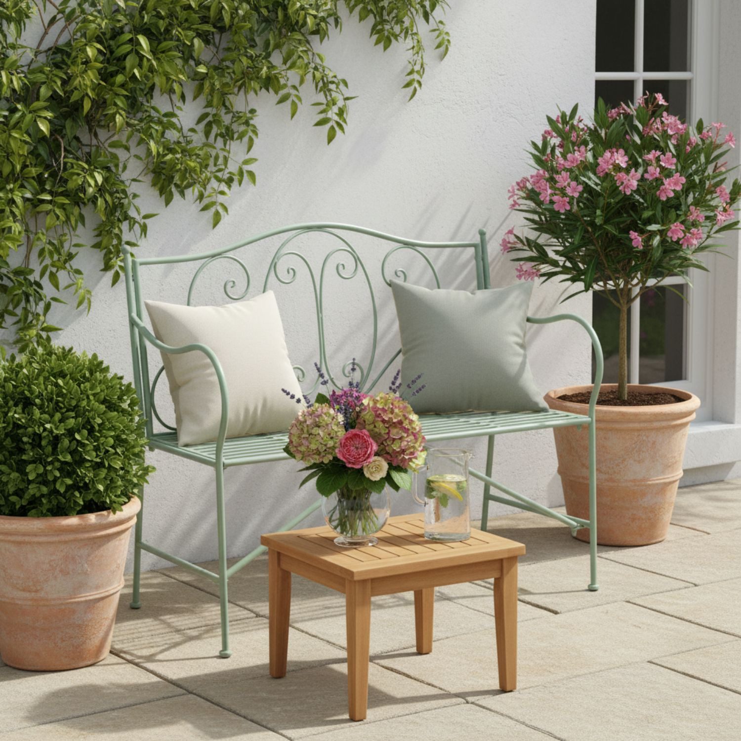 Kamelio Gartenbank Gartenbank Metall Wetterfest Sitzbank Metallbank Outdoor Balkon Bank