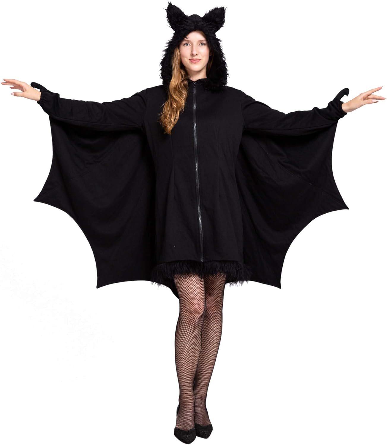 Spooktacular Creations Kostüm Spooktacular Creations Fledermaus Hoodie, schwarz Halloween