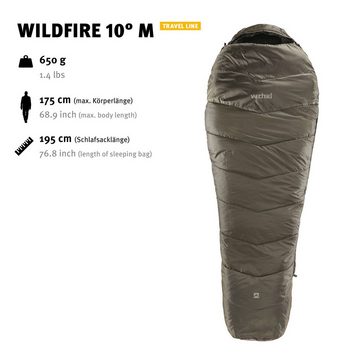 Wechsel Mumienschlafsack Mumienschlafsack Wildfire 10°C Outdoor, 3 Jahreszeiten Camping Schlafsack
