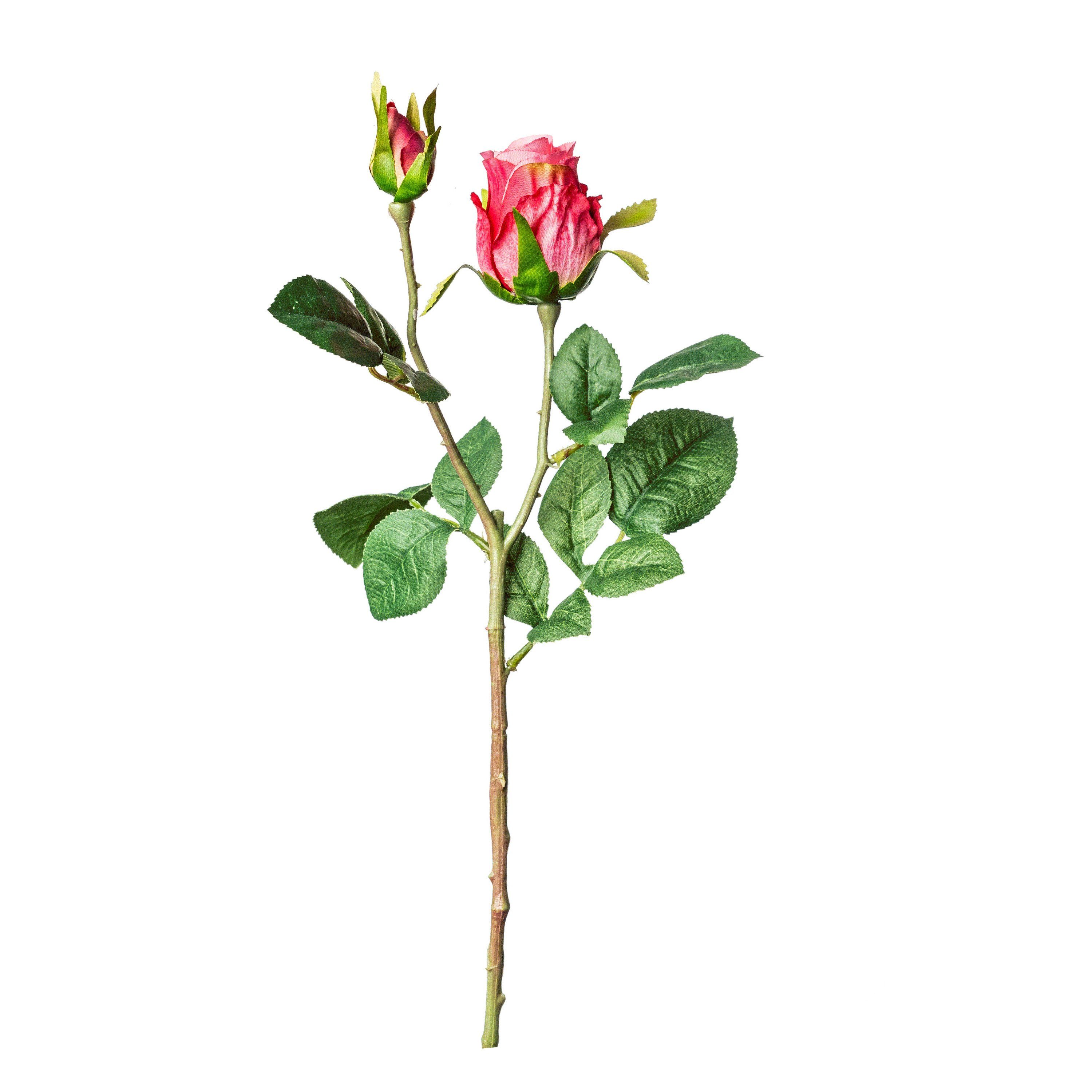 Kunstblume Kunst-Stielblume Rose, Depot, aus Polyester, Polyethylen,  Polystyrol, Draht, thermoplastischer Kautschuk, L 45 Zentimeter