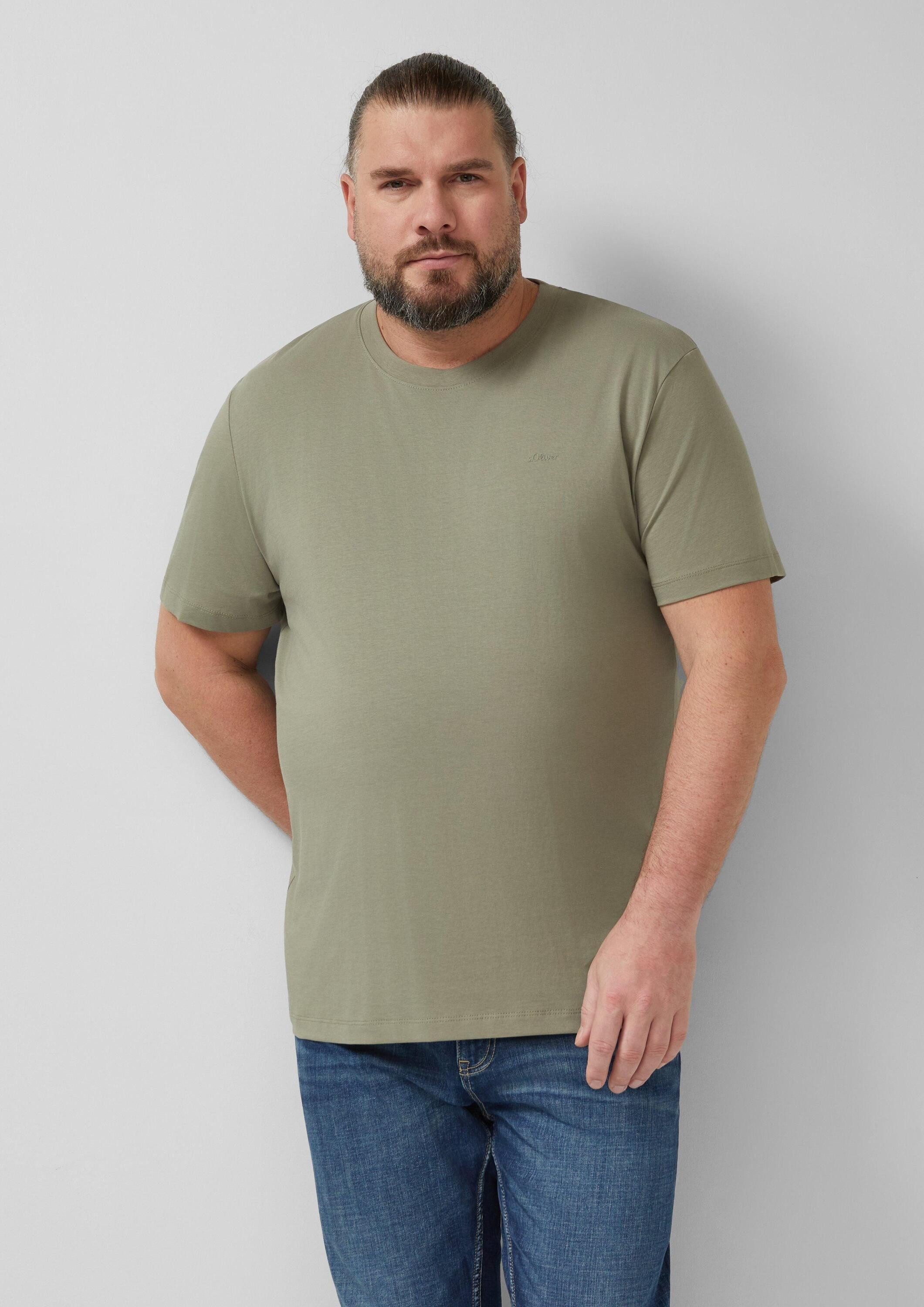 s.Oliver Kurzarmshirt T-Shirt Baumwoll-T-Shirt mit Logoprint