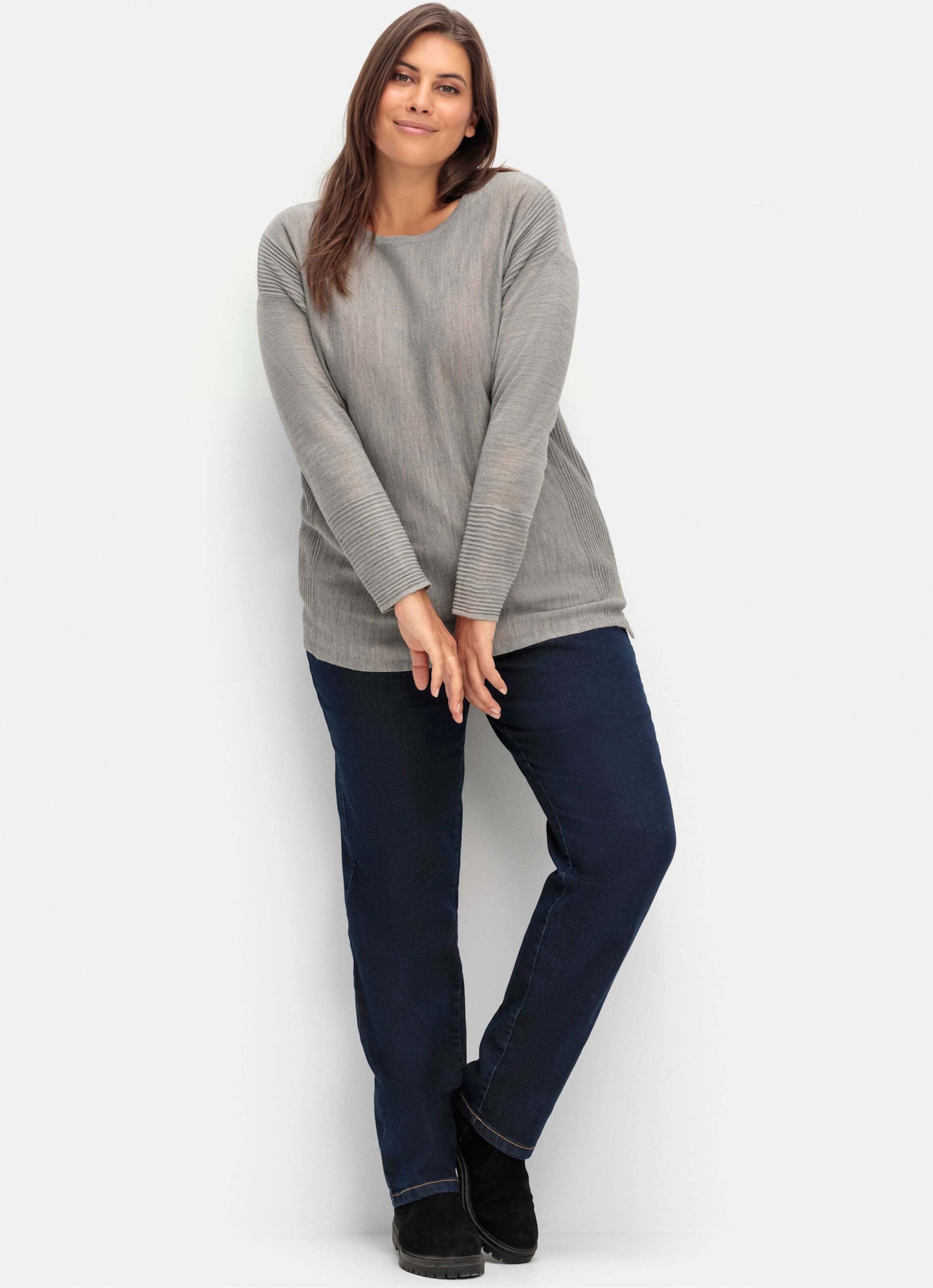 Sieh an! Strickpullover Pullover Langarm Jersey, Rippoptik