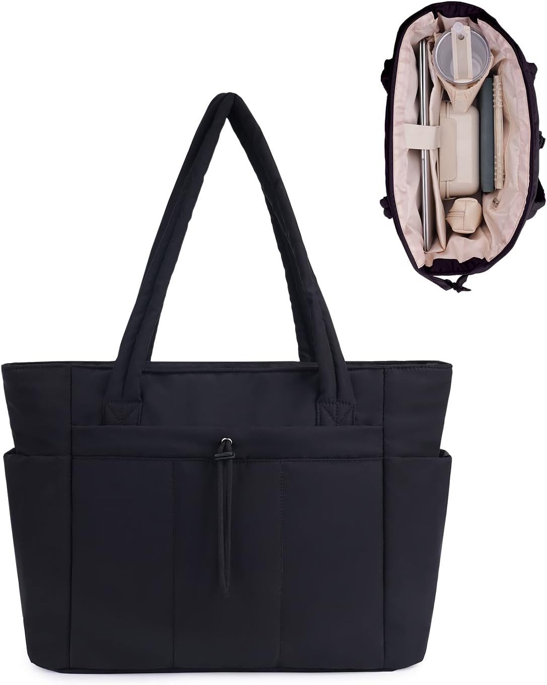 nsihing Schultertasche Damen große Kapazität Umhängetasche, Reißverschluss Handtasche, geeignet für Arbeit, Schule und Reisen