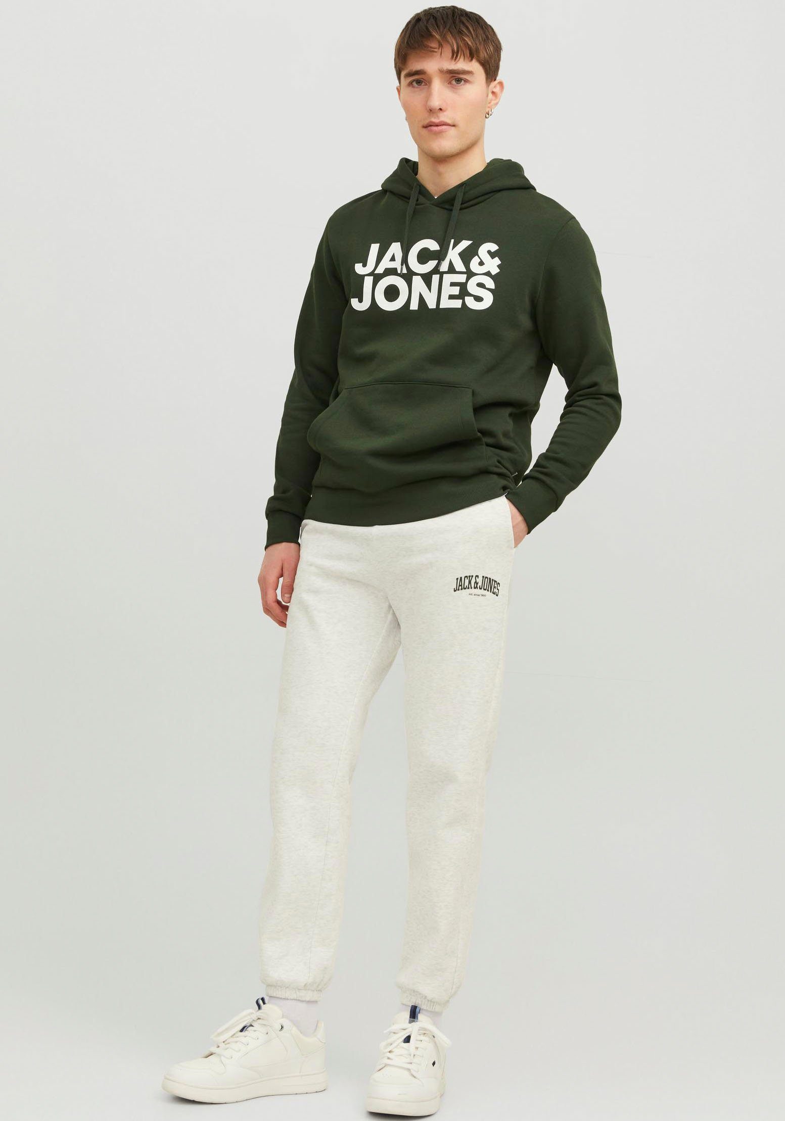 Jones Jack Melange NOOS JJJOSH AMT White SWEAT JPSTKANE & Sweathose PANTS