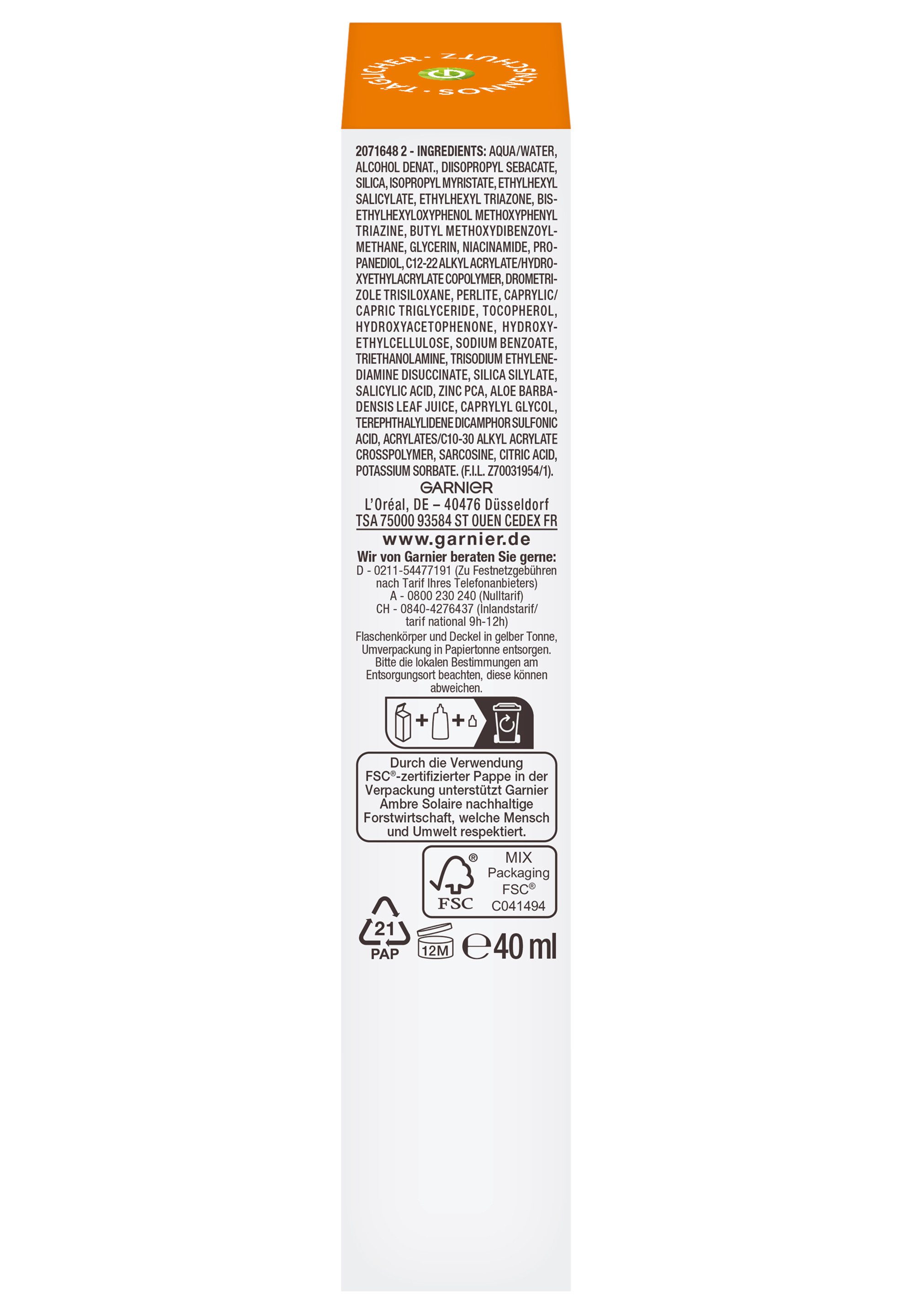 GARNIER Sonnenschutzfluid AMBRE SOLAIRE SUPER UV, mit LSF 50+, mattiert bis zu 12 Stunden, täglich anwendbar – Bild 5 von 5