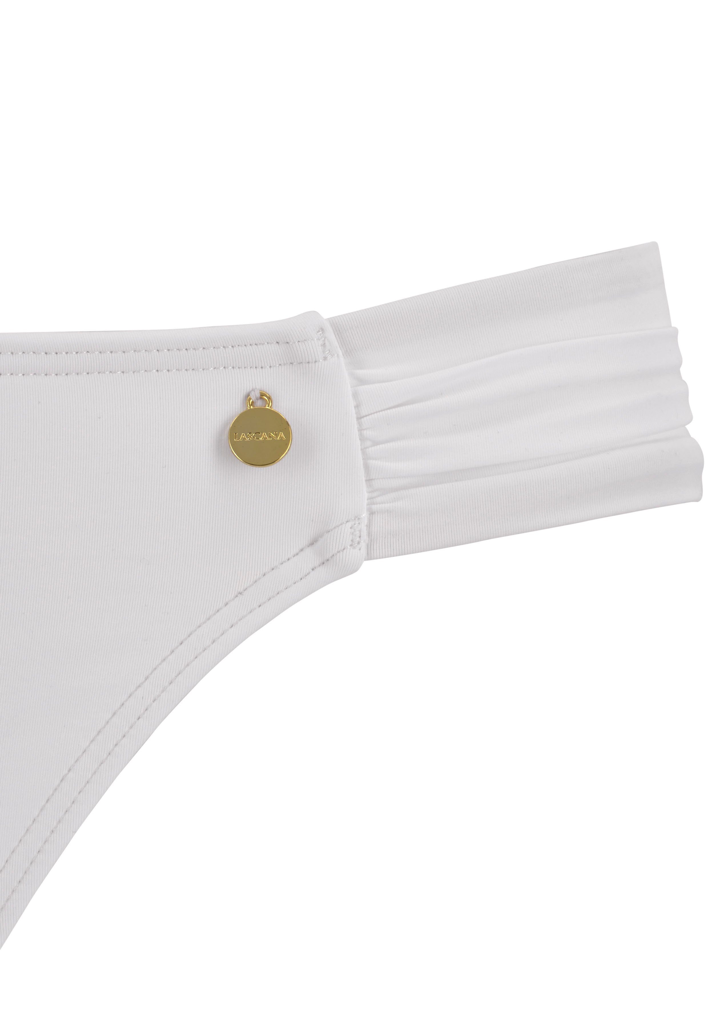 LASCANA Bügel-Bandeau-Bikini Detail mit goldenem weiß