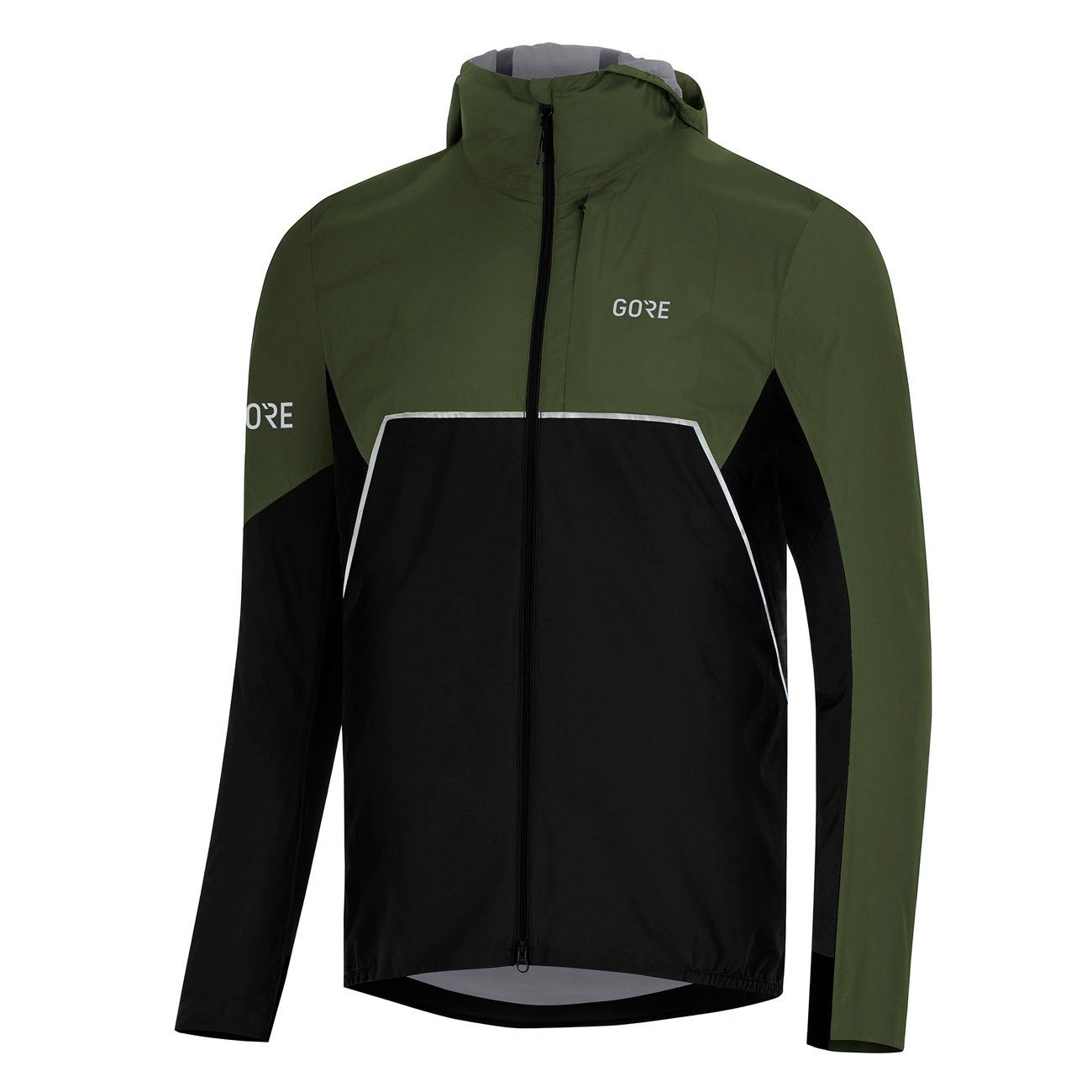 GORE® Wear Laufjacke Gore Wear R7 Partial GTX Infinium Hooded Jacket Herren Black Green