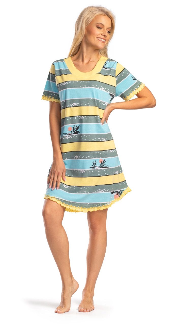 Consult-Tex Nachthemd Damen Nachthemd, Big Shirt Kurzarm DF662 bequem zu tragen