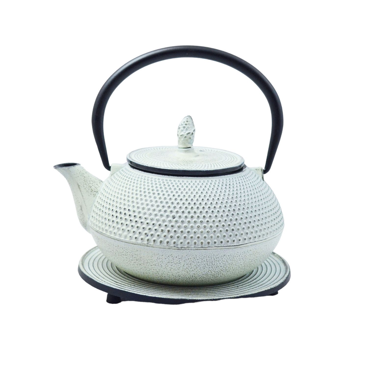 JA-UNENDLICH Teekanne Basic neutral, 1.2 l, aus Gusseisen handgefertigt im Sandgussverfahren, innen emailliert